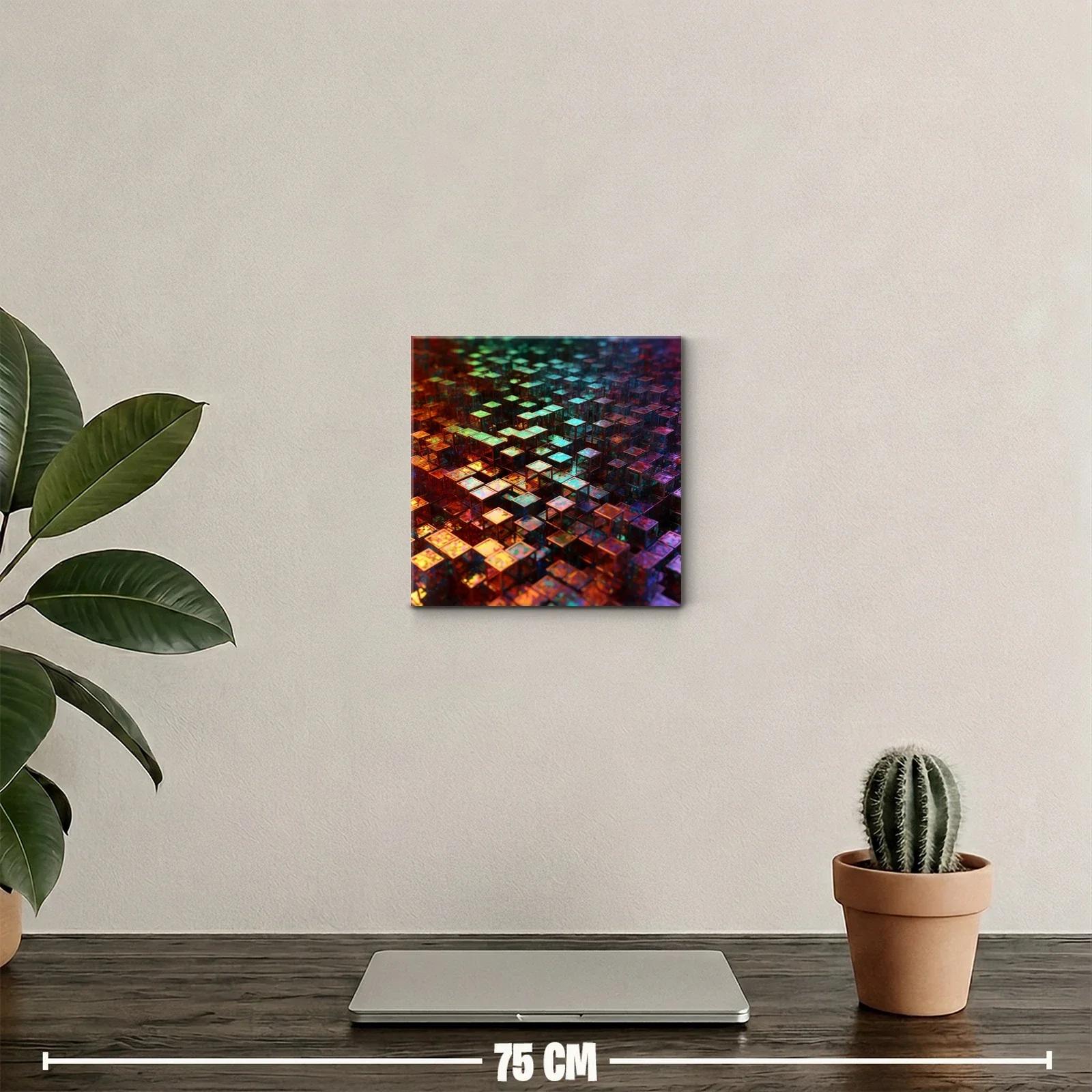 Cuadro abstracto con formas geométricas y colores vibrantes — miniatura 2