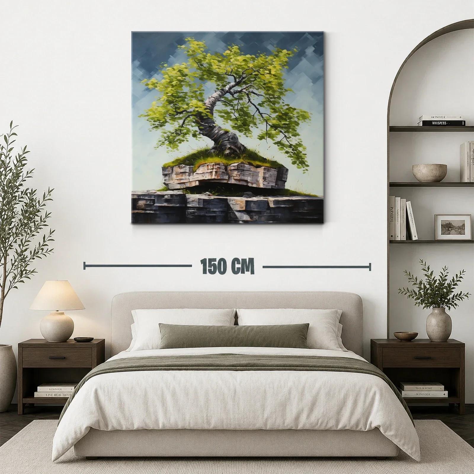 Árbol solitario sobre roca en paisaje natural — miniatura 3