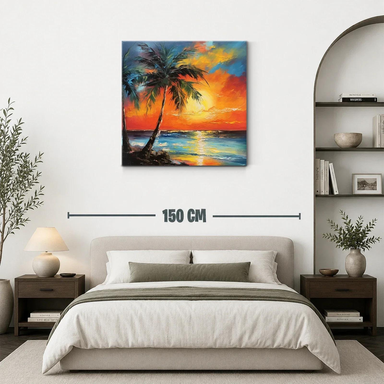 Atardecer tropical con palmeras y mar vibrante — miniatura 3