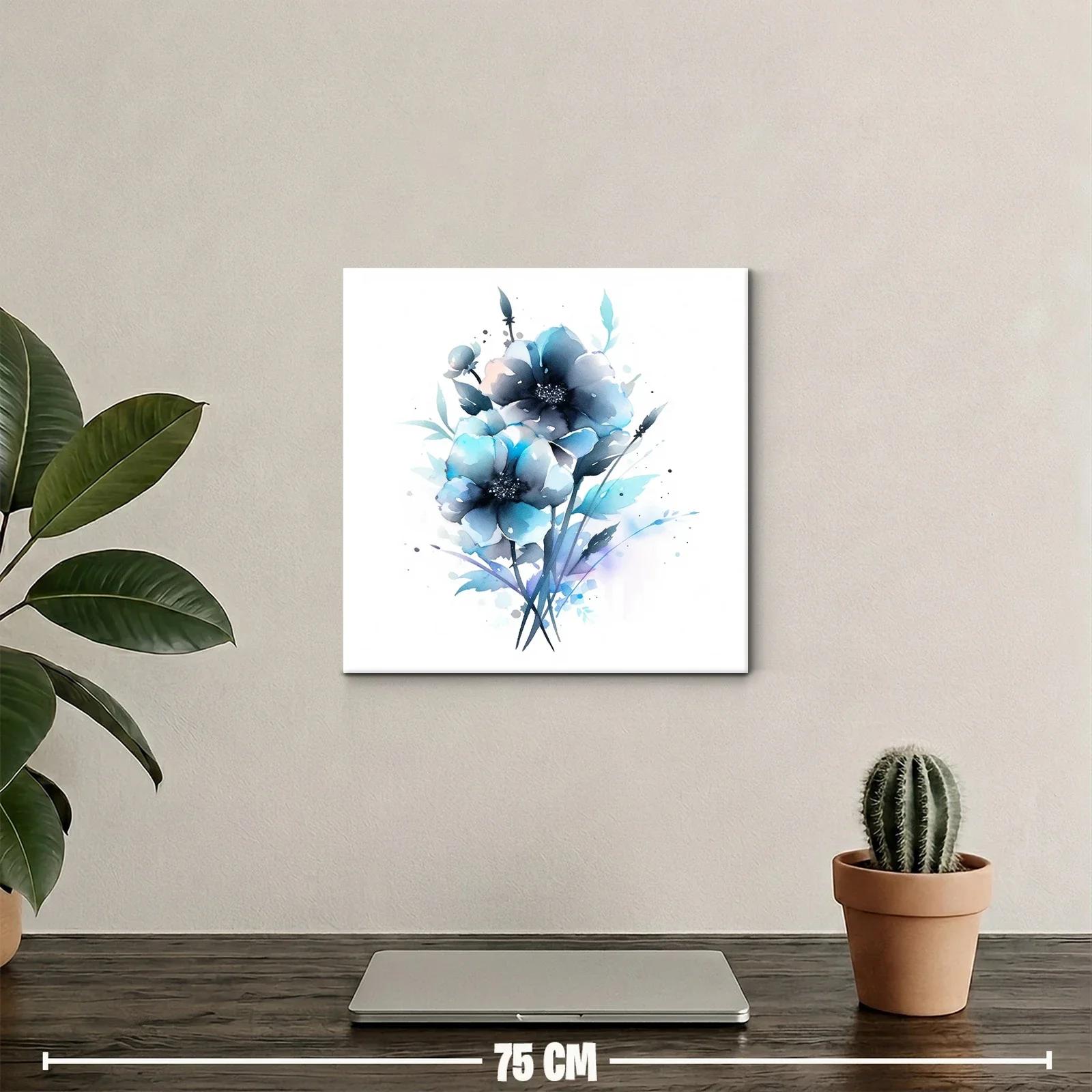 Flores en tonos azules y grises con estilo delicado y suave — miniatura 2