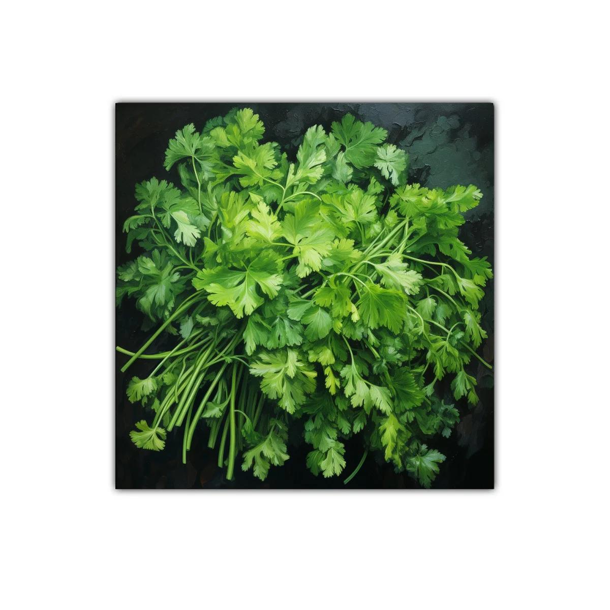 Cuadro con ramo de hojas verdes frescas y naturales — imagen principal