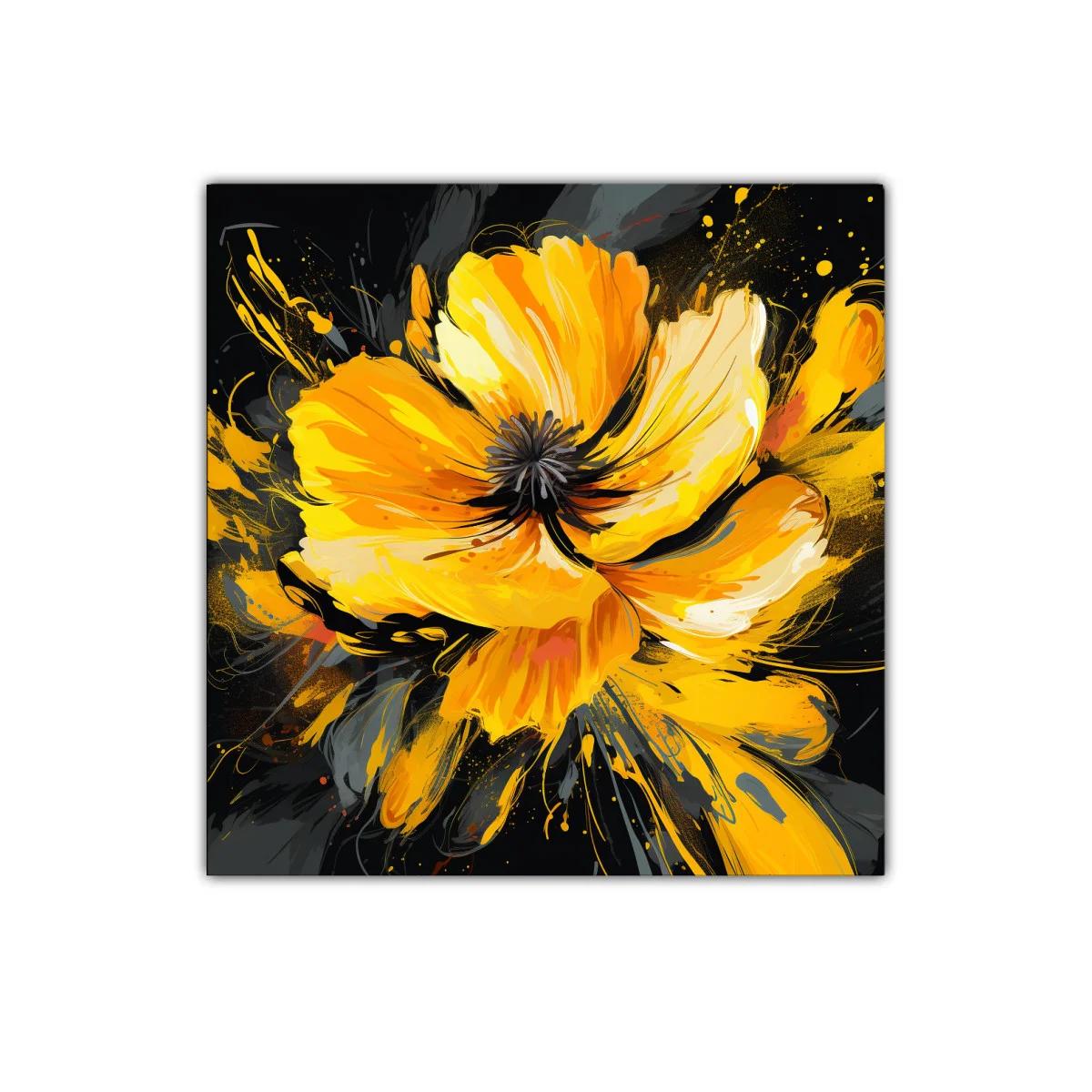 Impacto floral en tonos vibrantes naranja y amarillo