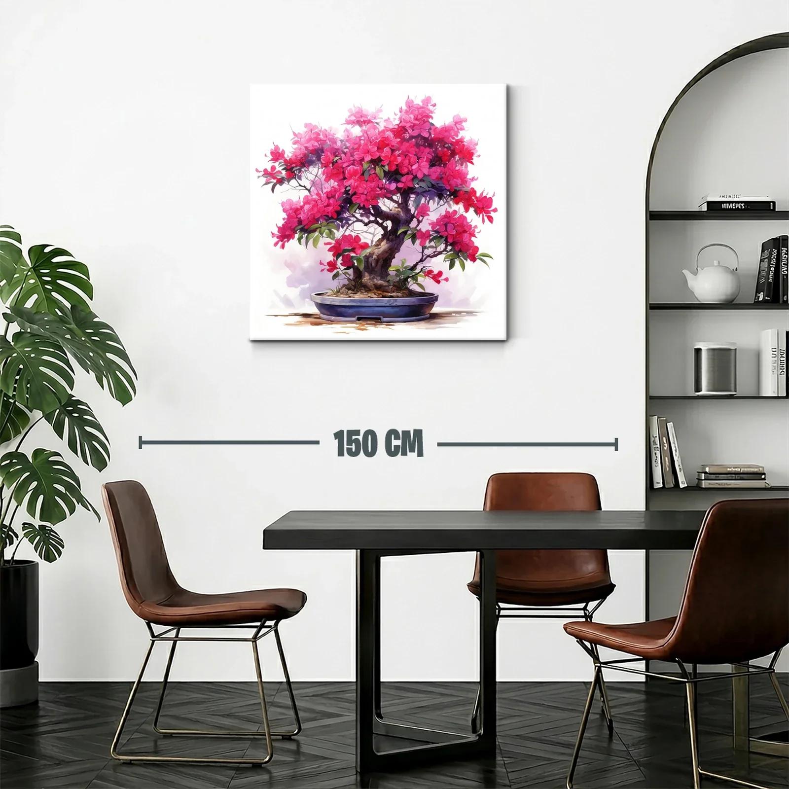 Armonía floral con bonsái en vibrantes tonos rosas y verdes — miniatura 2