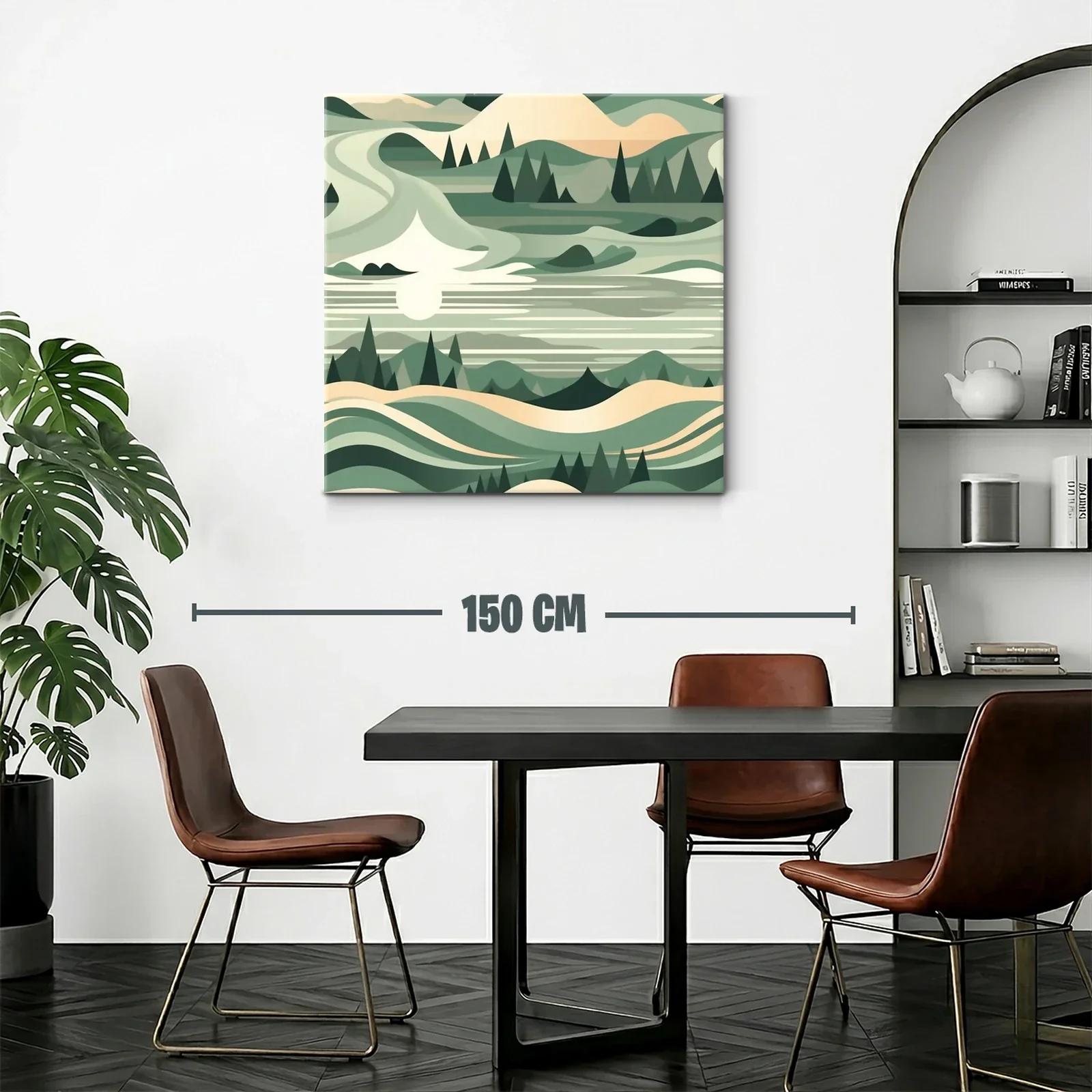 Paisaje abstracto en tonos verdes y beige — miniatura 2