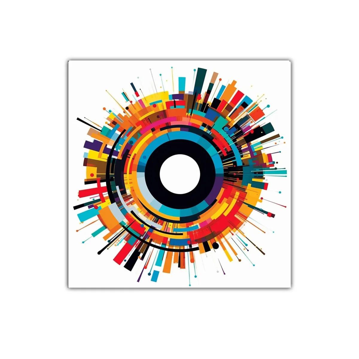 Cuadro decorativo con diseño geométrico circular colorido