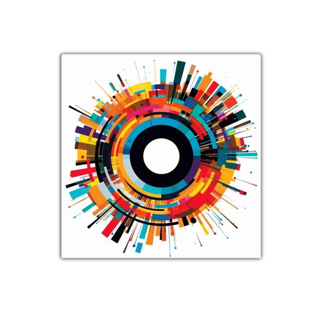 Cuadro decorativo con diseño geométrico circular colorido