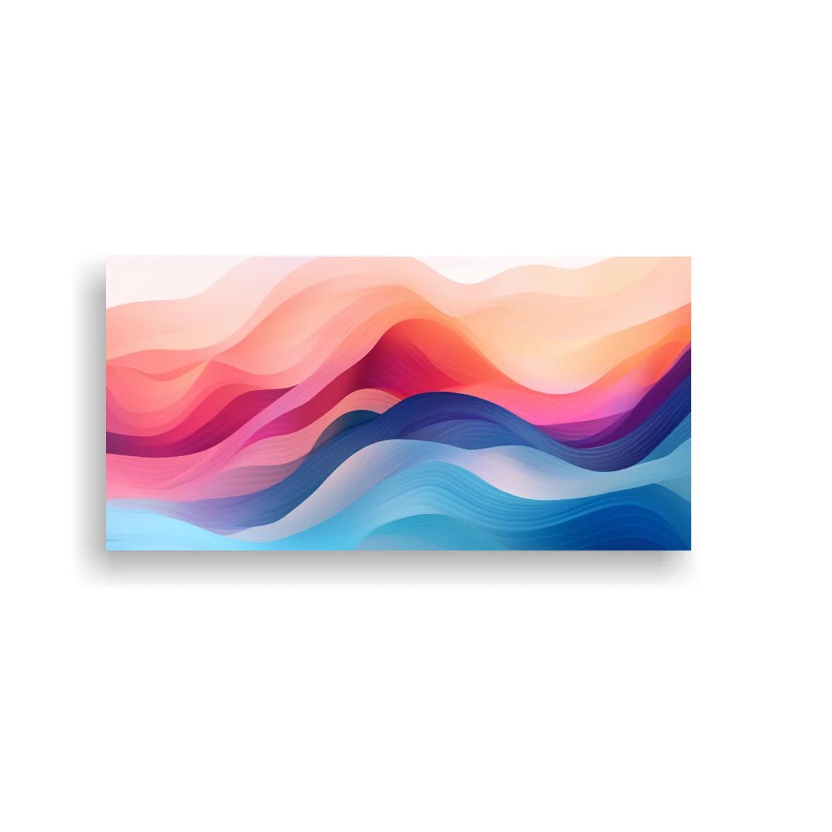 Cuadro ondas de color en capas con franjas onduladas