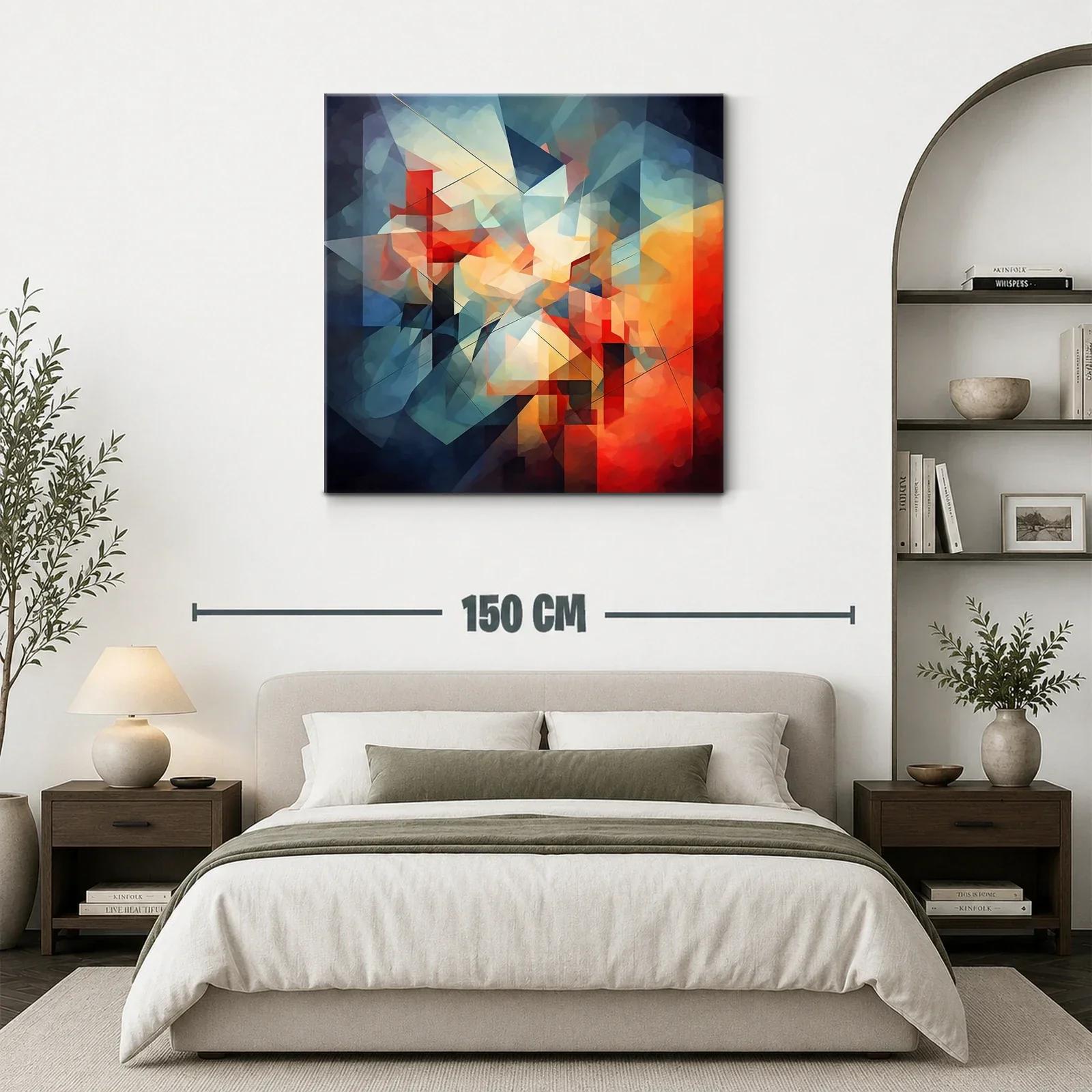 Composición abstracta con tonos cálidos y fríos vibrantes — miniatura 3
