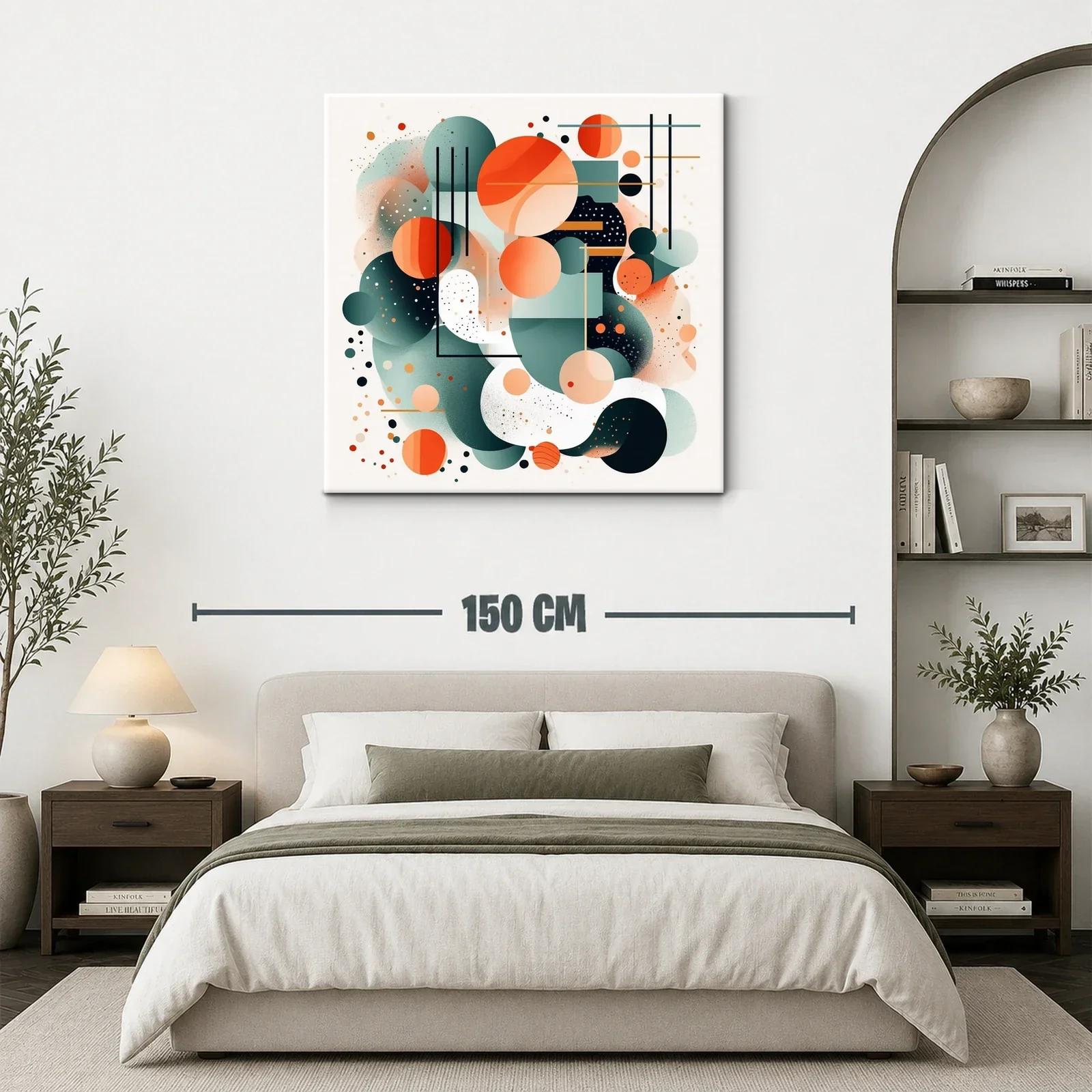 Composición abstracta con círculos y líneas en tonos cálidos — miniatura 3