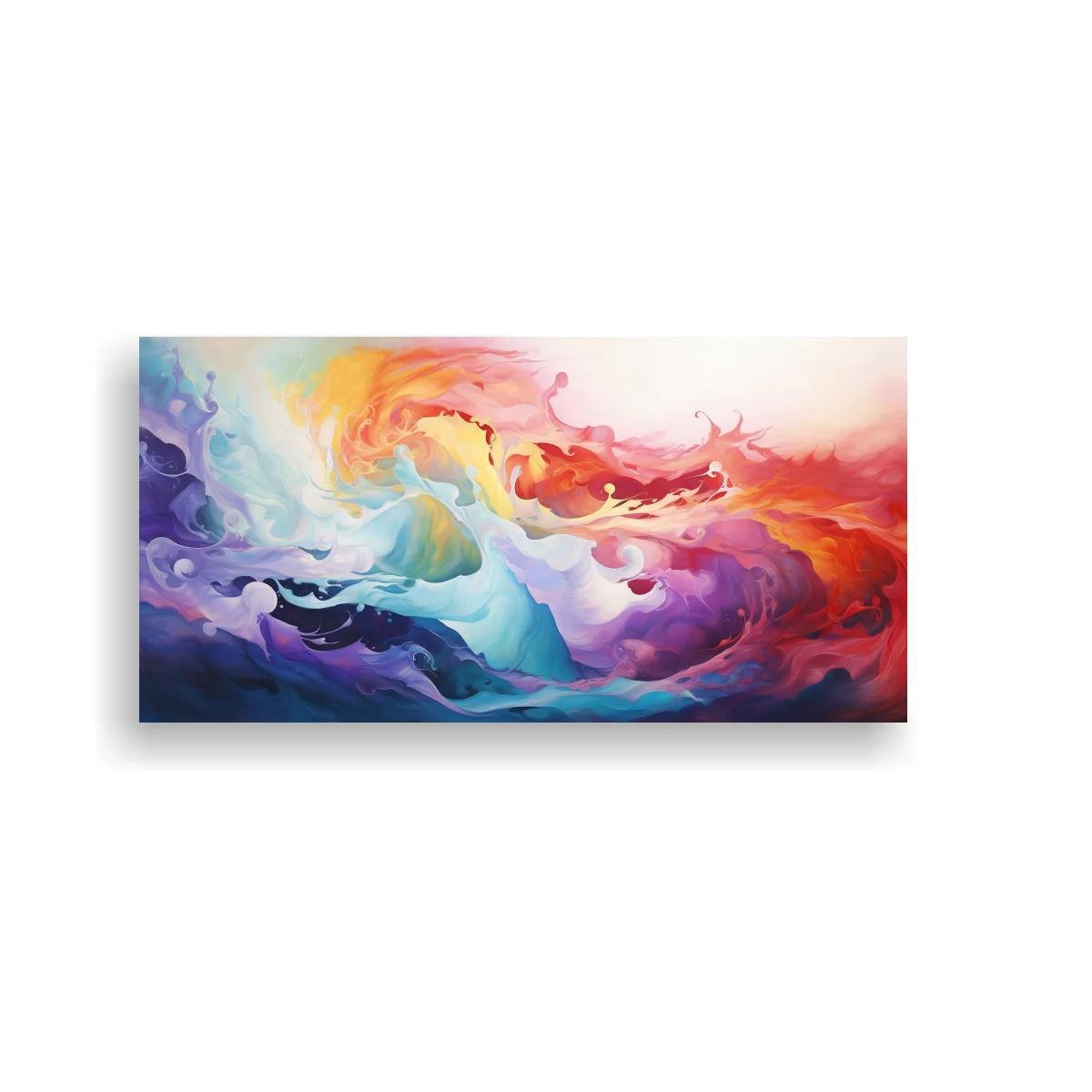 Cuadro olas abstractas de color con remolino claro — imagen principal