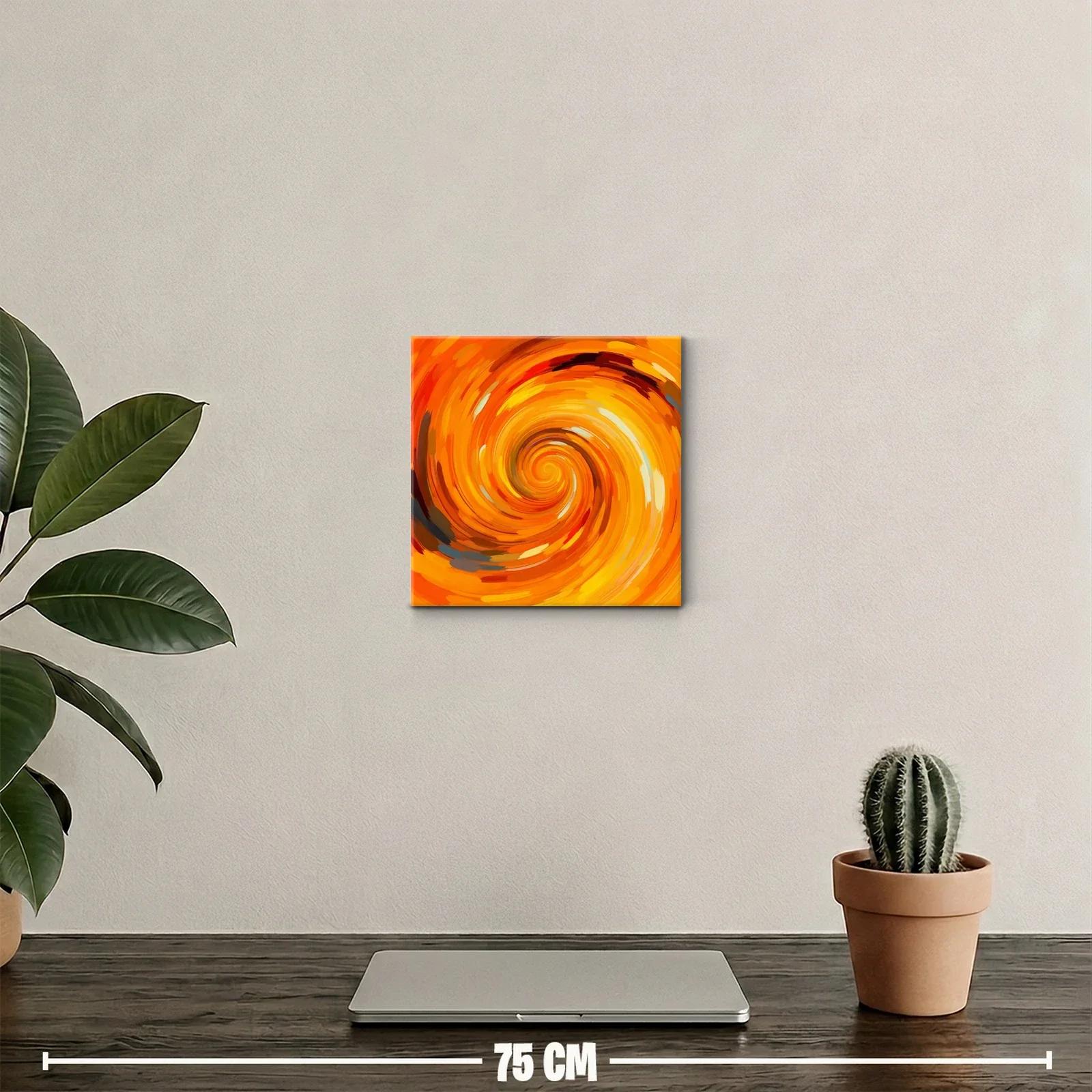 Cuadro abstracto en espiral con tonos cálidos vibrantes — miniatura 2