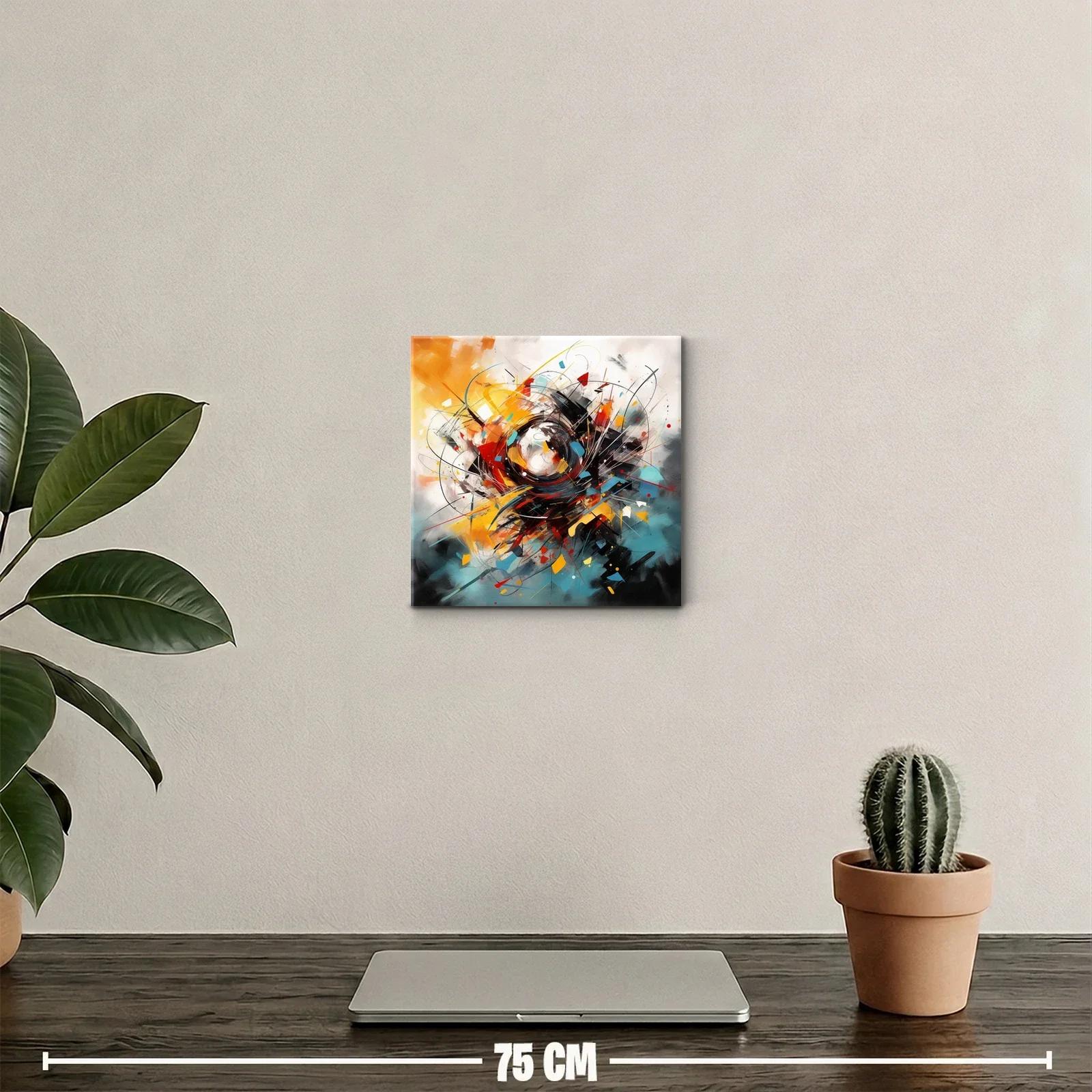 Cuadro abstracto vibrante con explosión de color y movimiento — miniatura 2