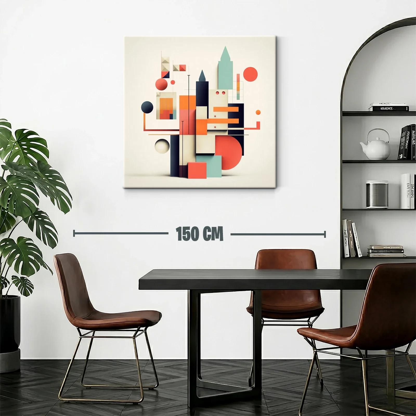 Composición geométrica moderna con tonos cálidos y fríos — miniatura 2
