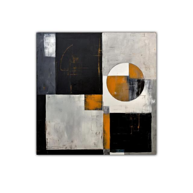 Composición geométrica con tonos negros y ocre