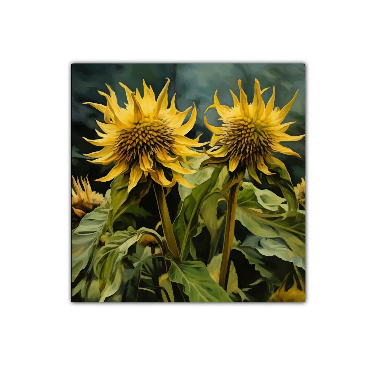 Cuadro decorativo con girasoles vibrantes y naturales — imagen principal