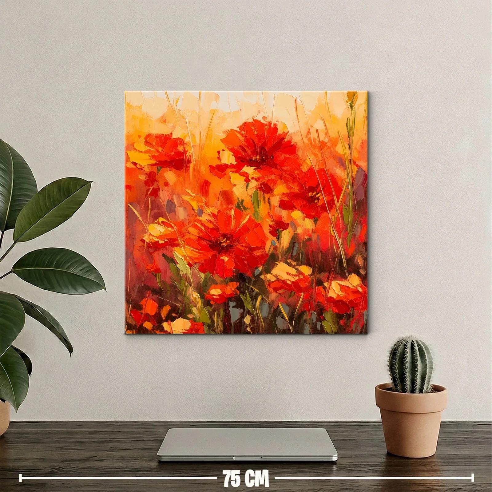 Explosión de amapolas rojas en atmósfera cálida — miniatura 2