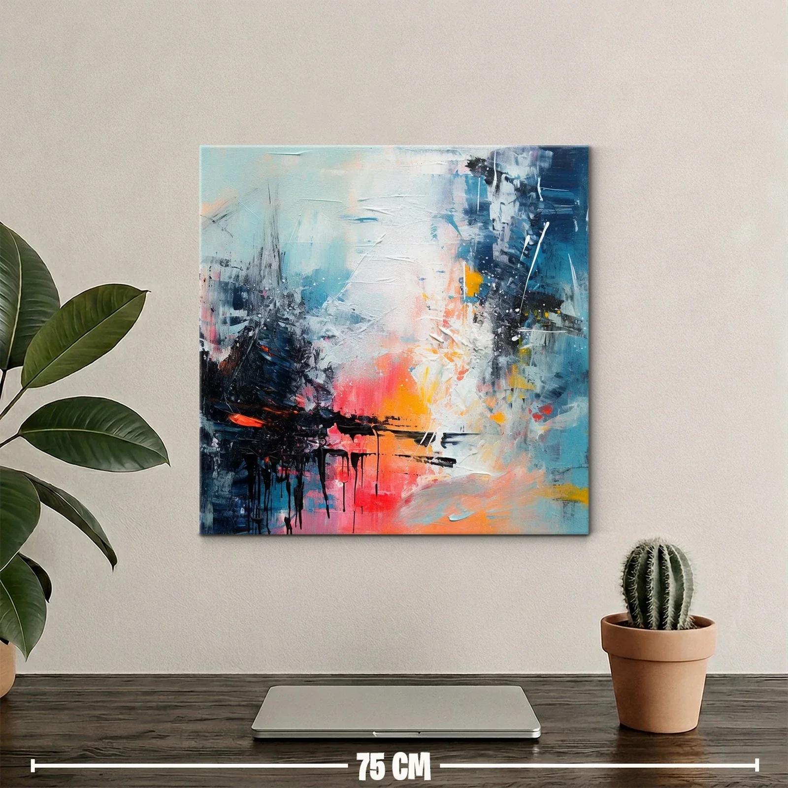 Arte abstracto vibrante con contraste de tonos cálidos y fríos — miniatura 2