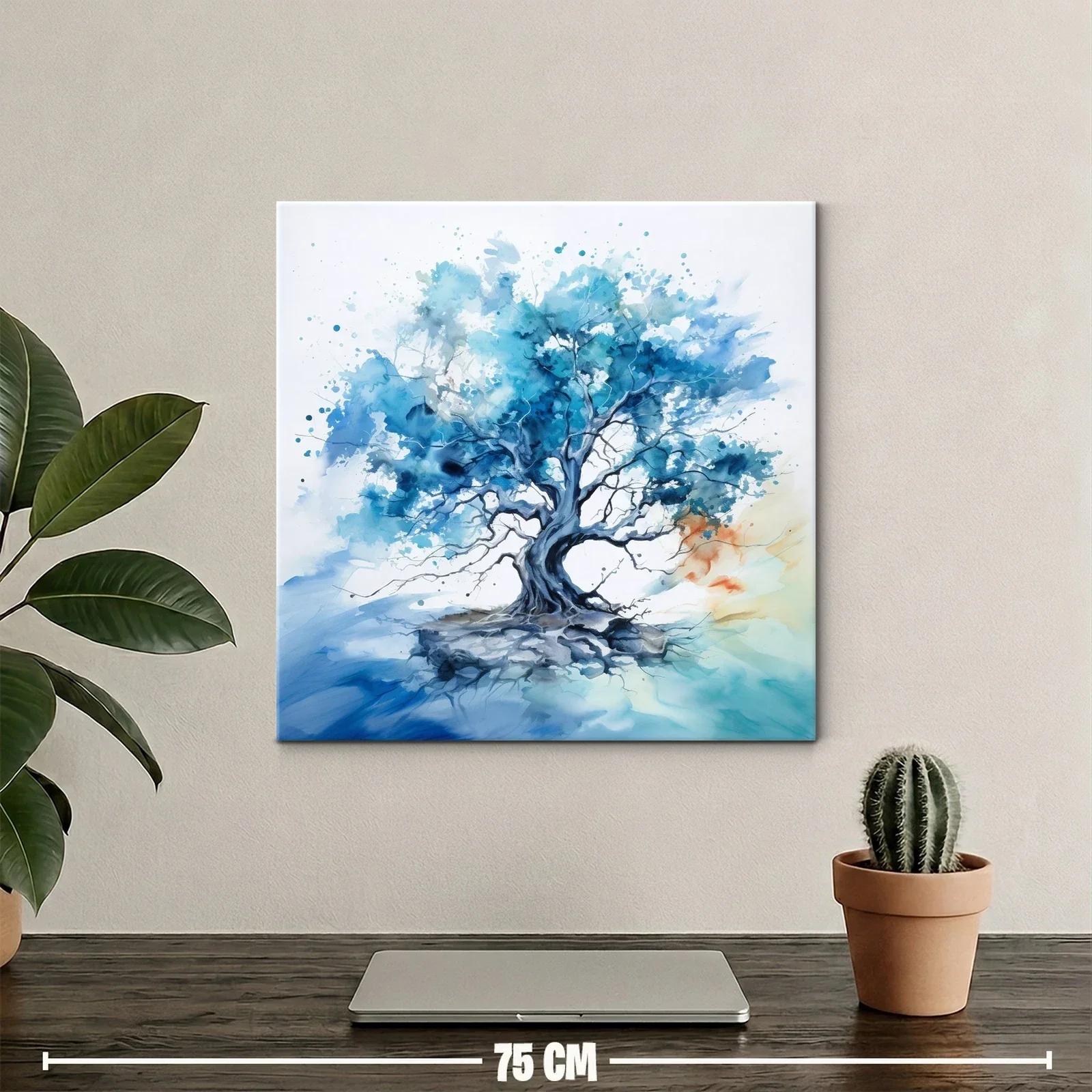 Árbol Azul en Movimiento con Toques de Luz Cálida — miniatura 2