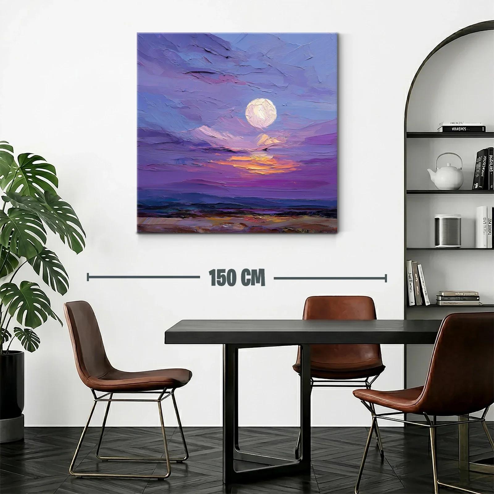 Cielo Nocturno con Luna y Atardecer en Tonos Morados — miniatura 2