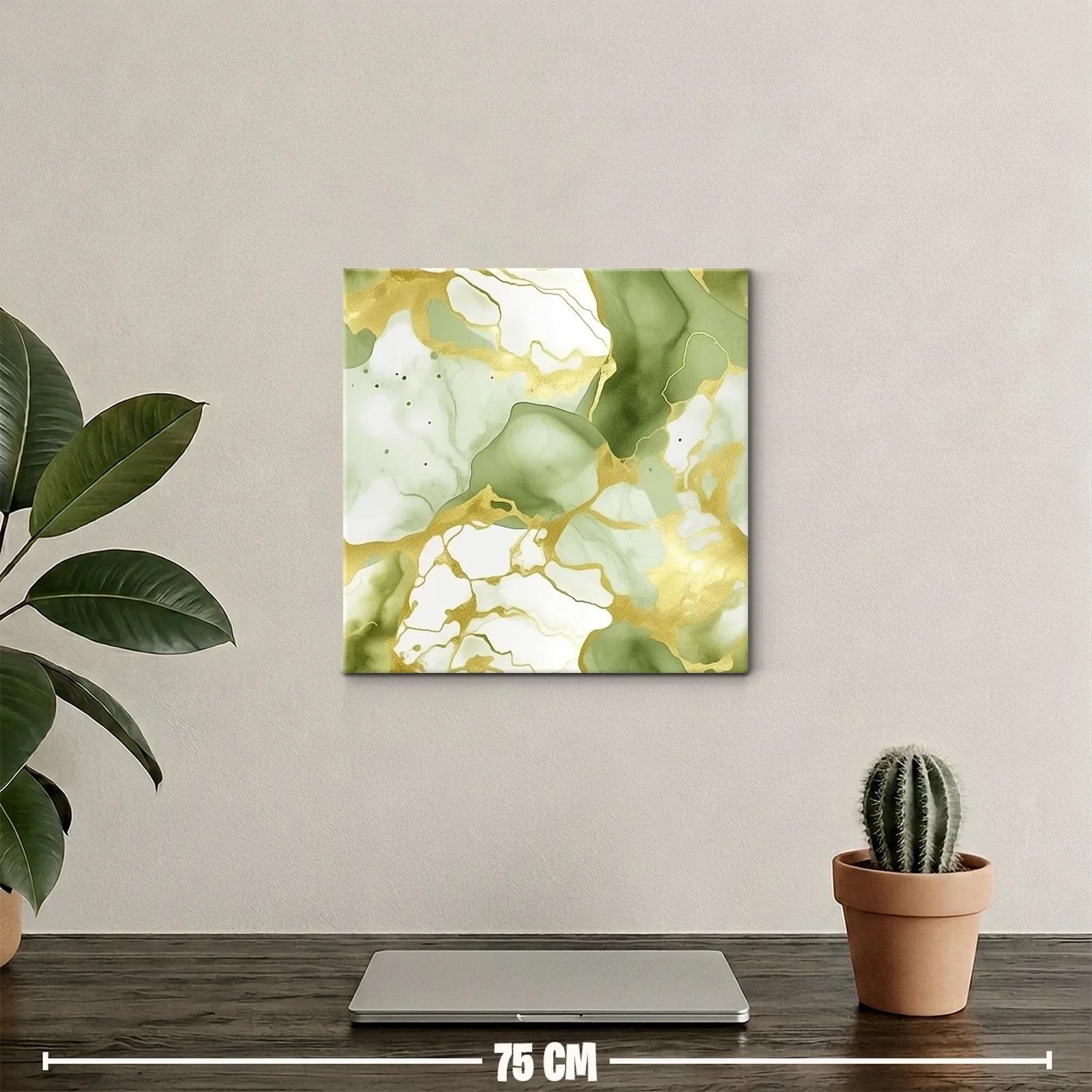 Composición abstracta en tonos verdes y dorados elegantes — miniatura 2