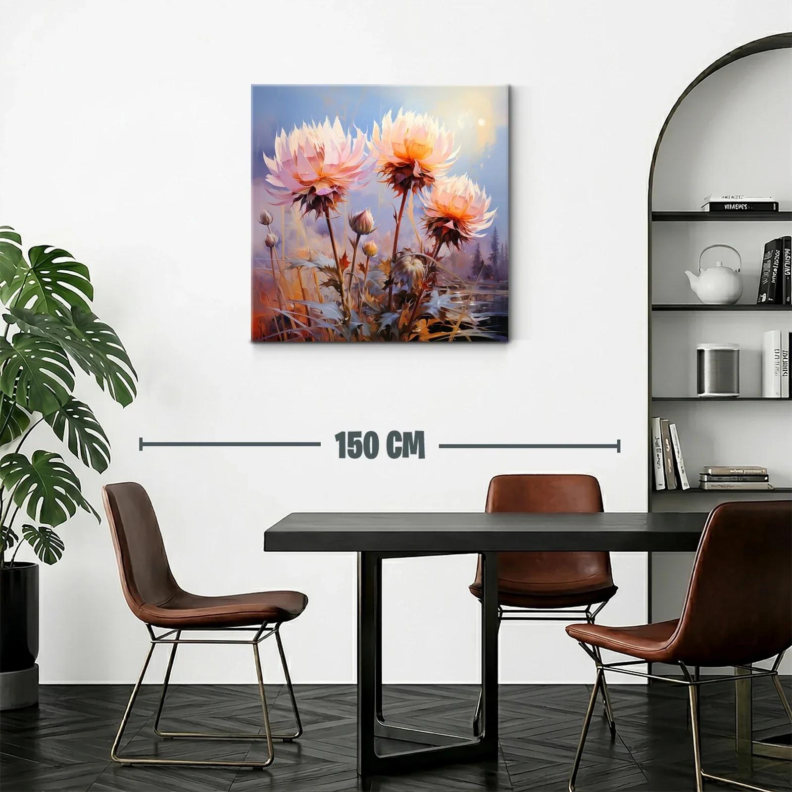 Flores luminosas en amanecer sereno con tonos cálidos — miniatura 2