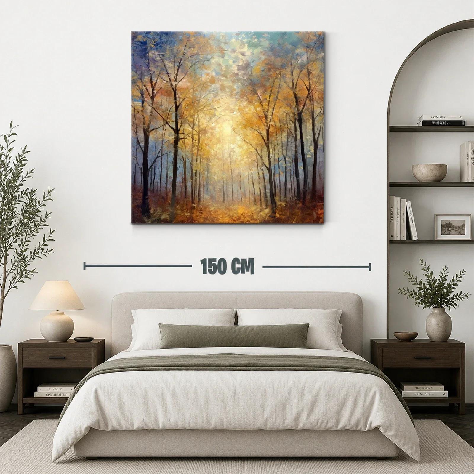 Bosque dorado iluminado con luz cálida de otoño — miniatura 3