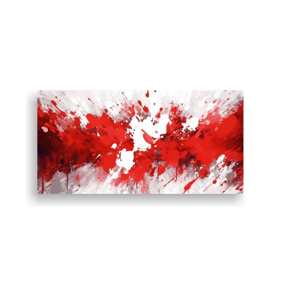 Cuadro salpicaduras abstractas rojas en expansión