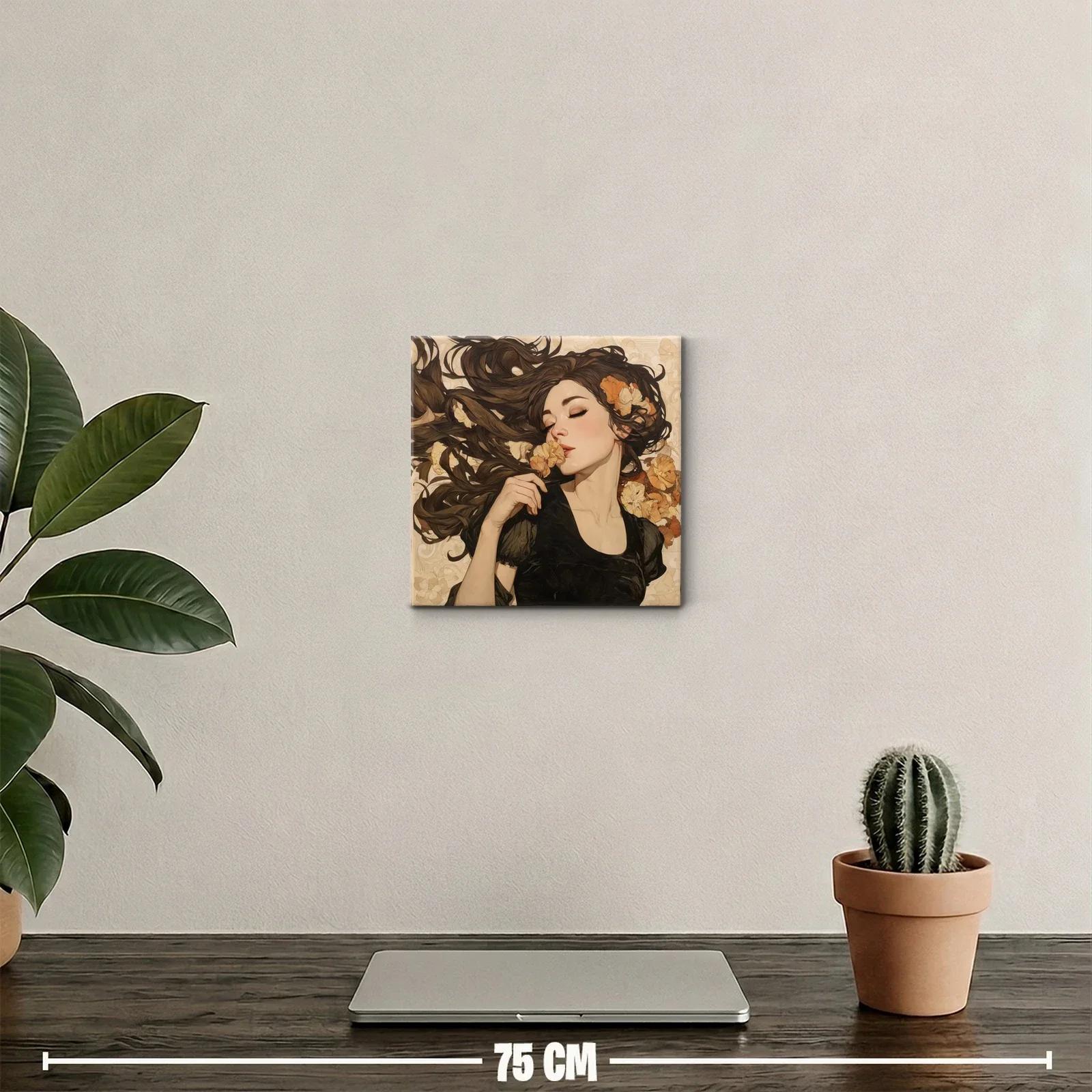 Retrato femenino con flores y melena al viento — miniatura 2
