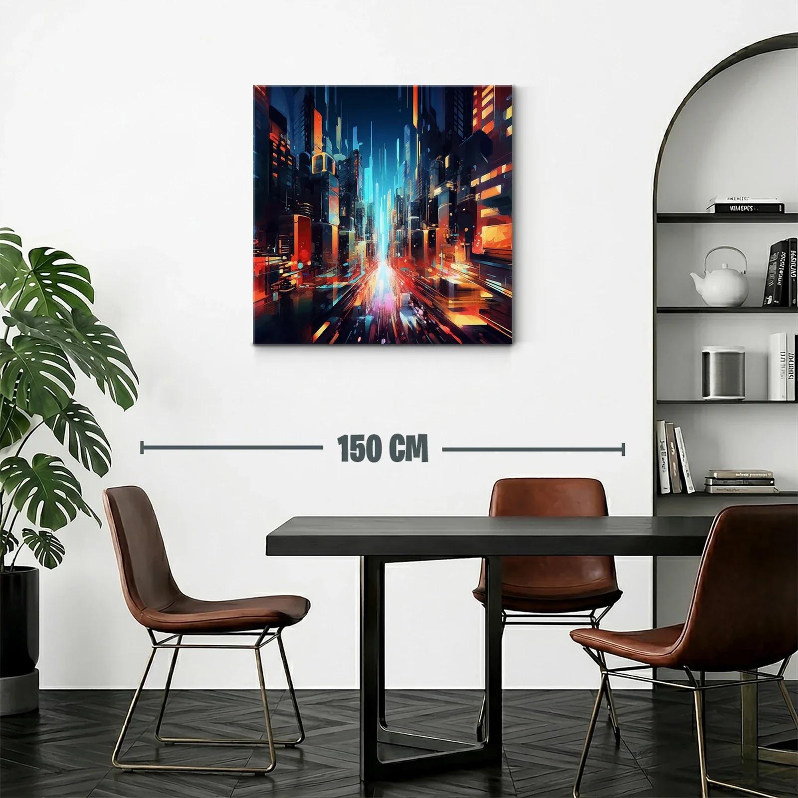 Ciudad futurista con luces vibrantes en movimiento rápido — miniatura 2