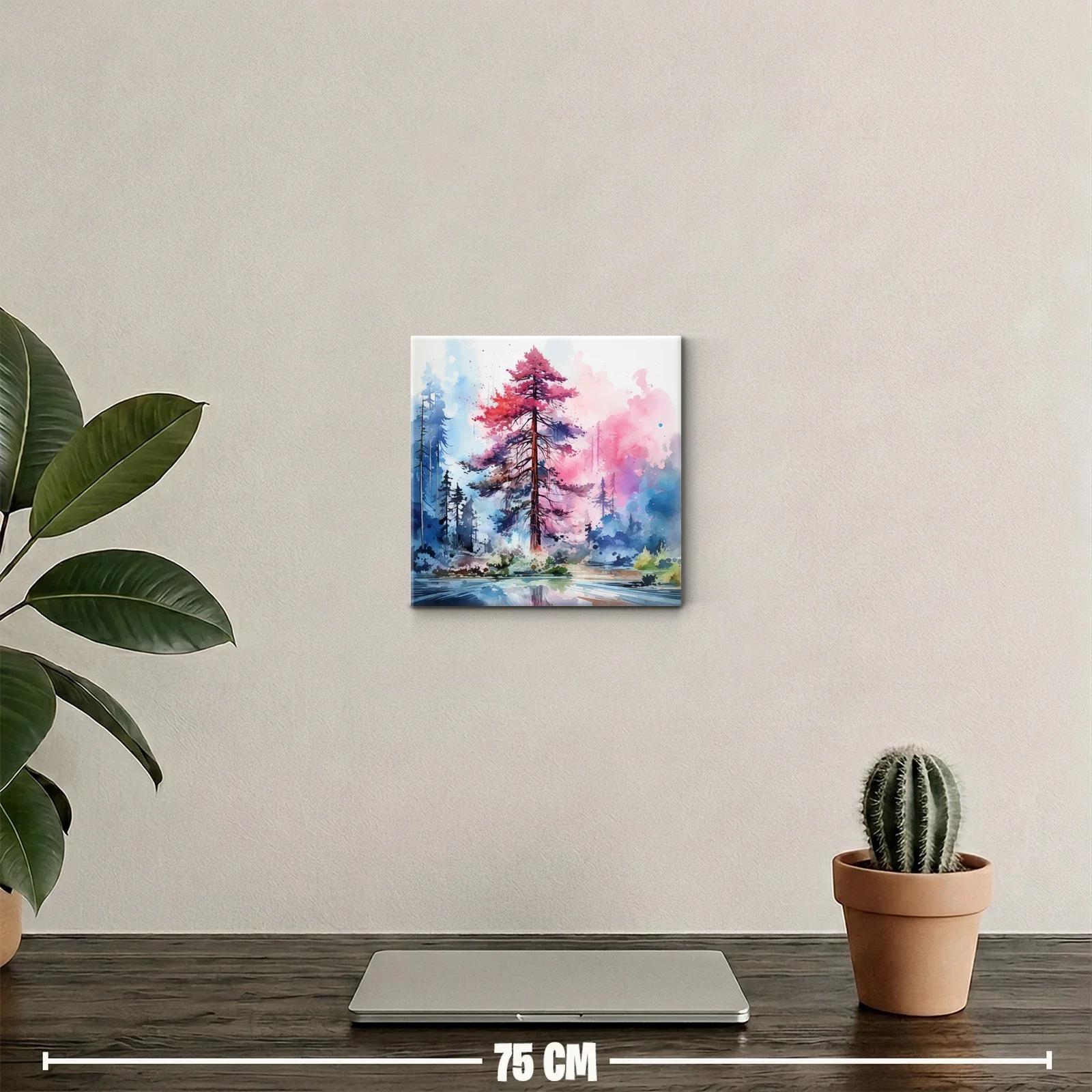 Bosque de colores vibrantes con reflejos en agua tranquila — miniatura 2