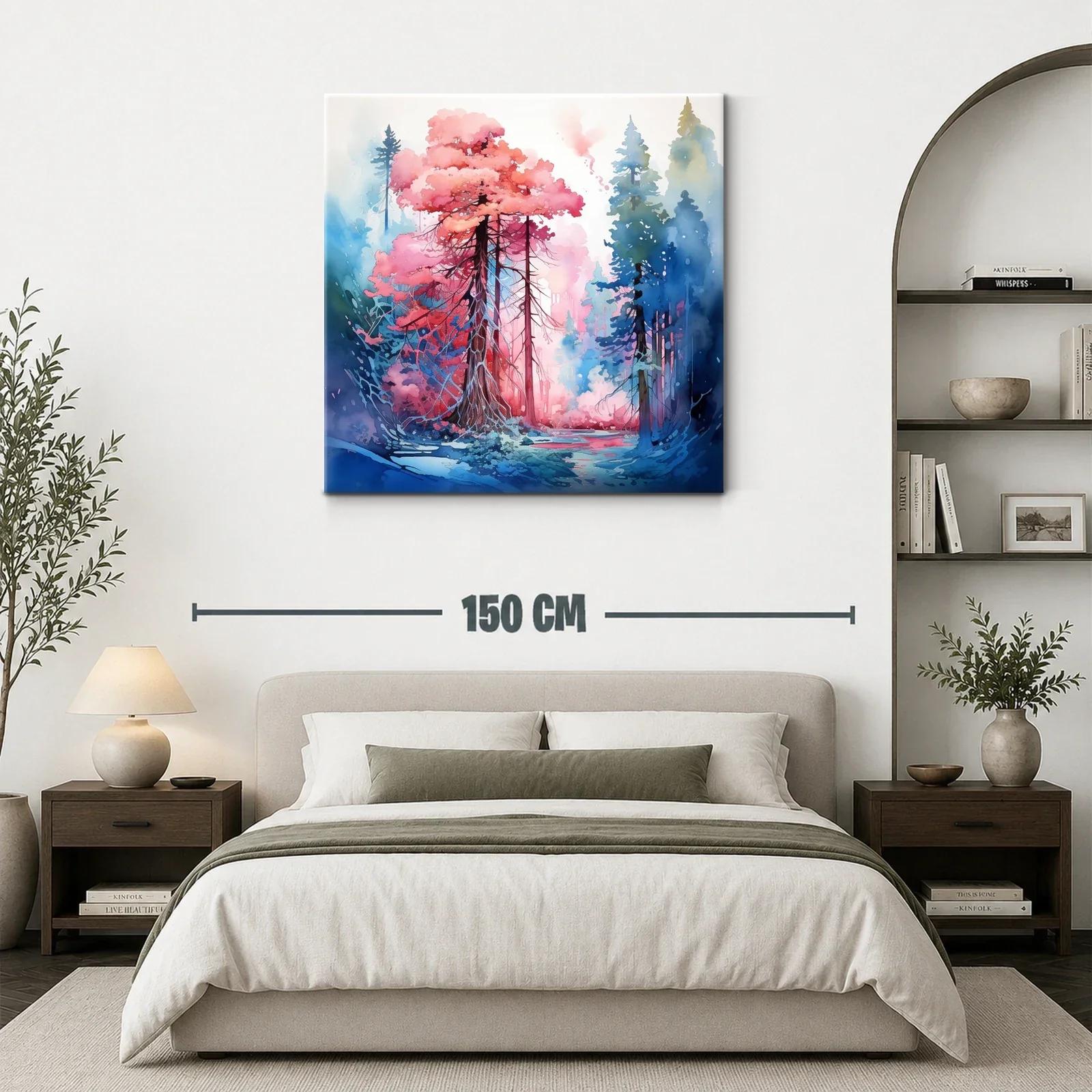 Bosque de ensueño con tonos rosas y azules — miniatura 3