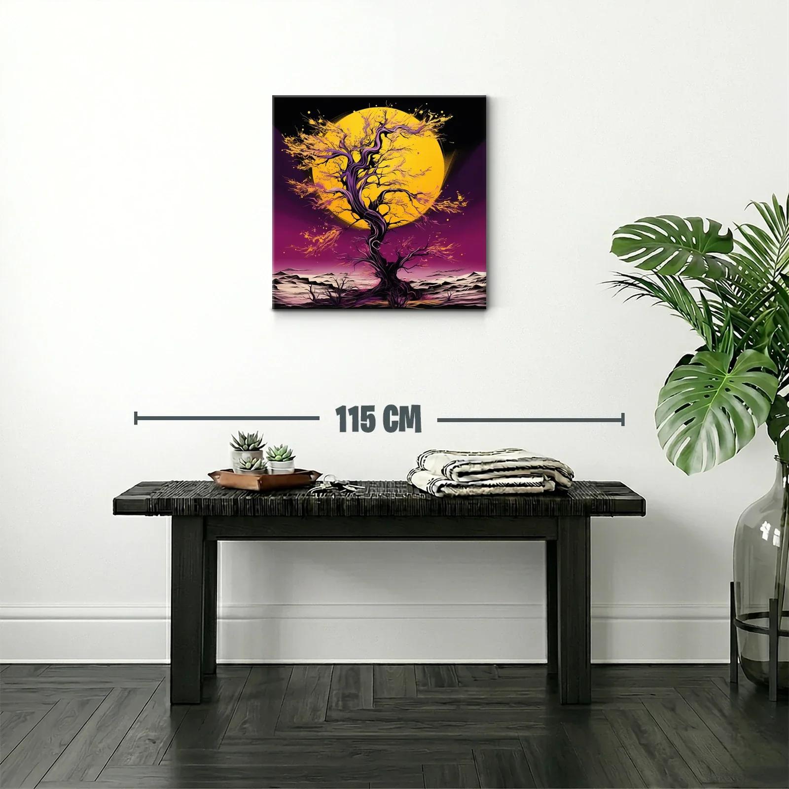 Árbol Fantástico con Luna Amarilla y Cielo Púrpura — miniatura 2