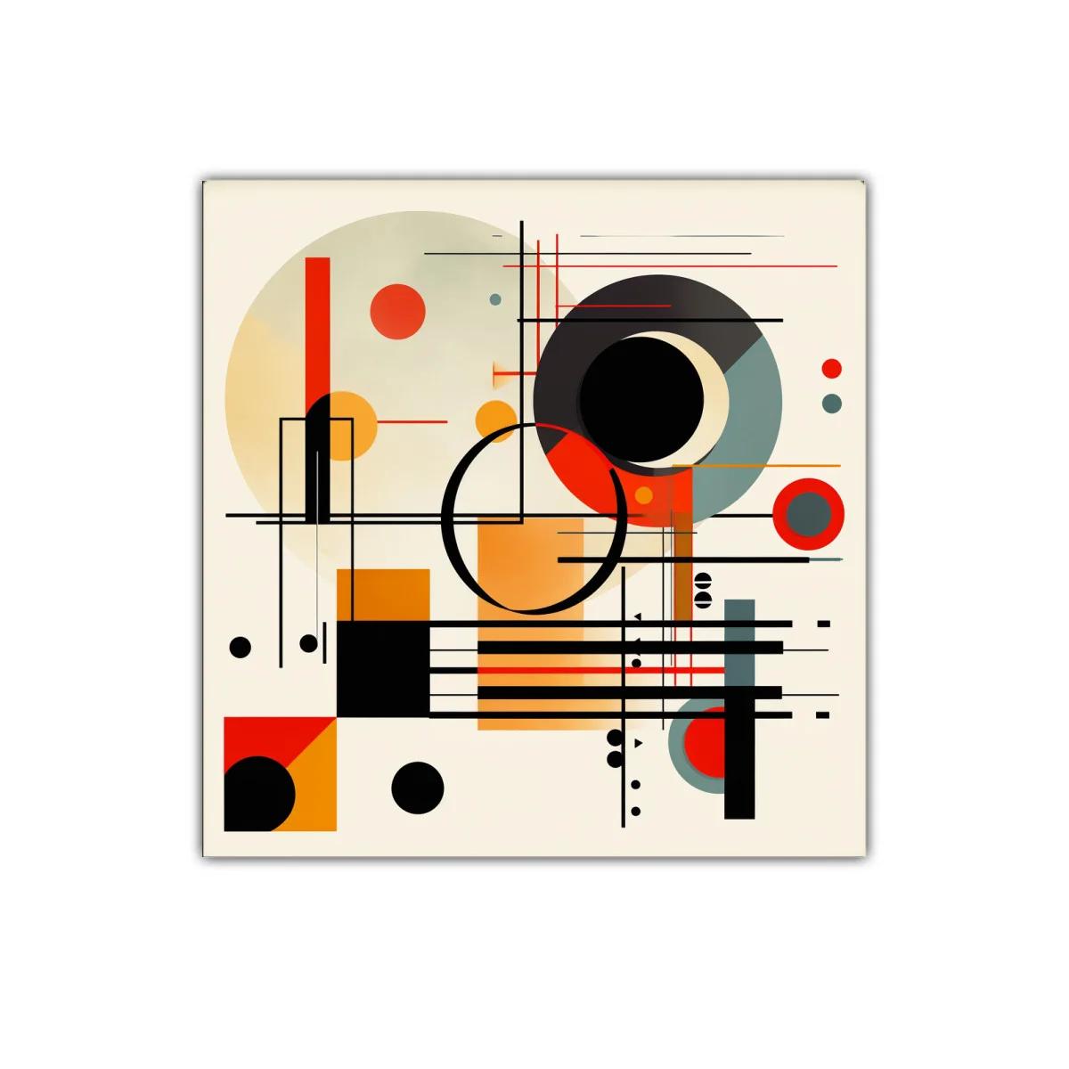 Composición geométrica en tonos cálidos y contrastes audaces