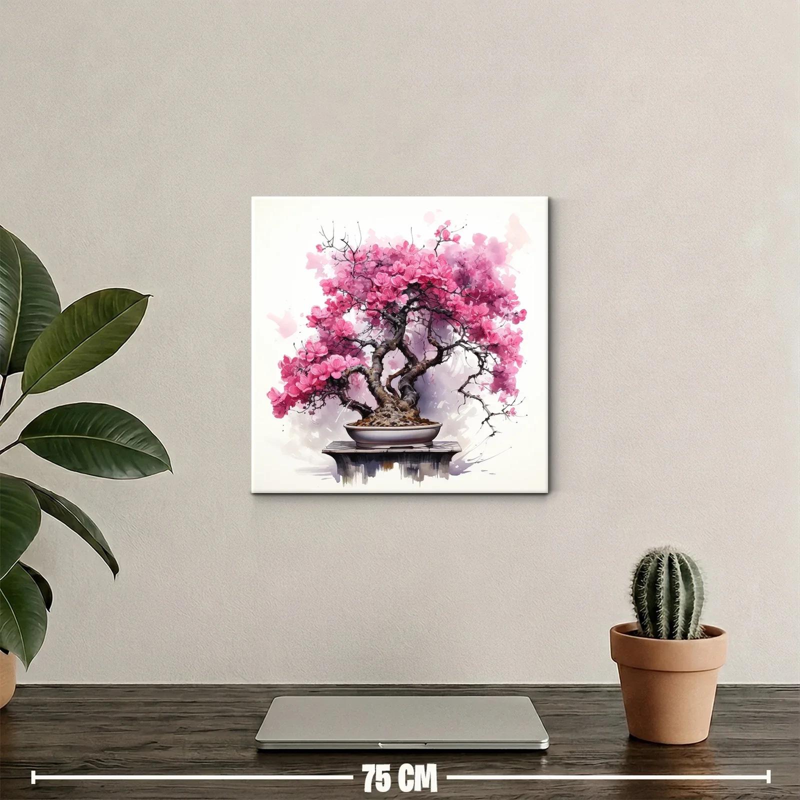 Elegancia natural con bonsái de flores rosas vibrantes — miniatura 2