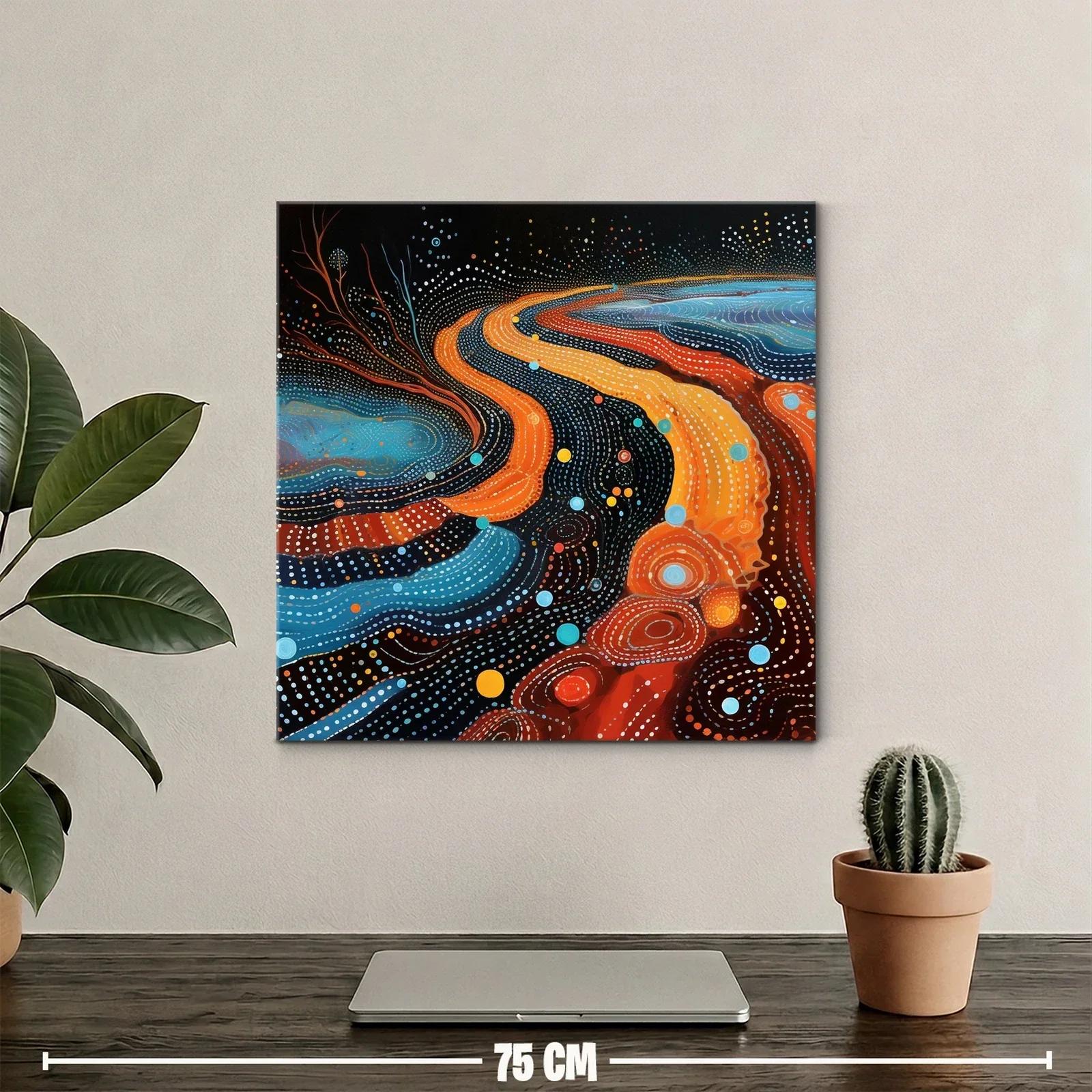Estallido abstracto en tonos cálidos y fríos contrastantes — miniatura 2