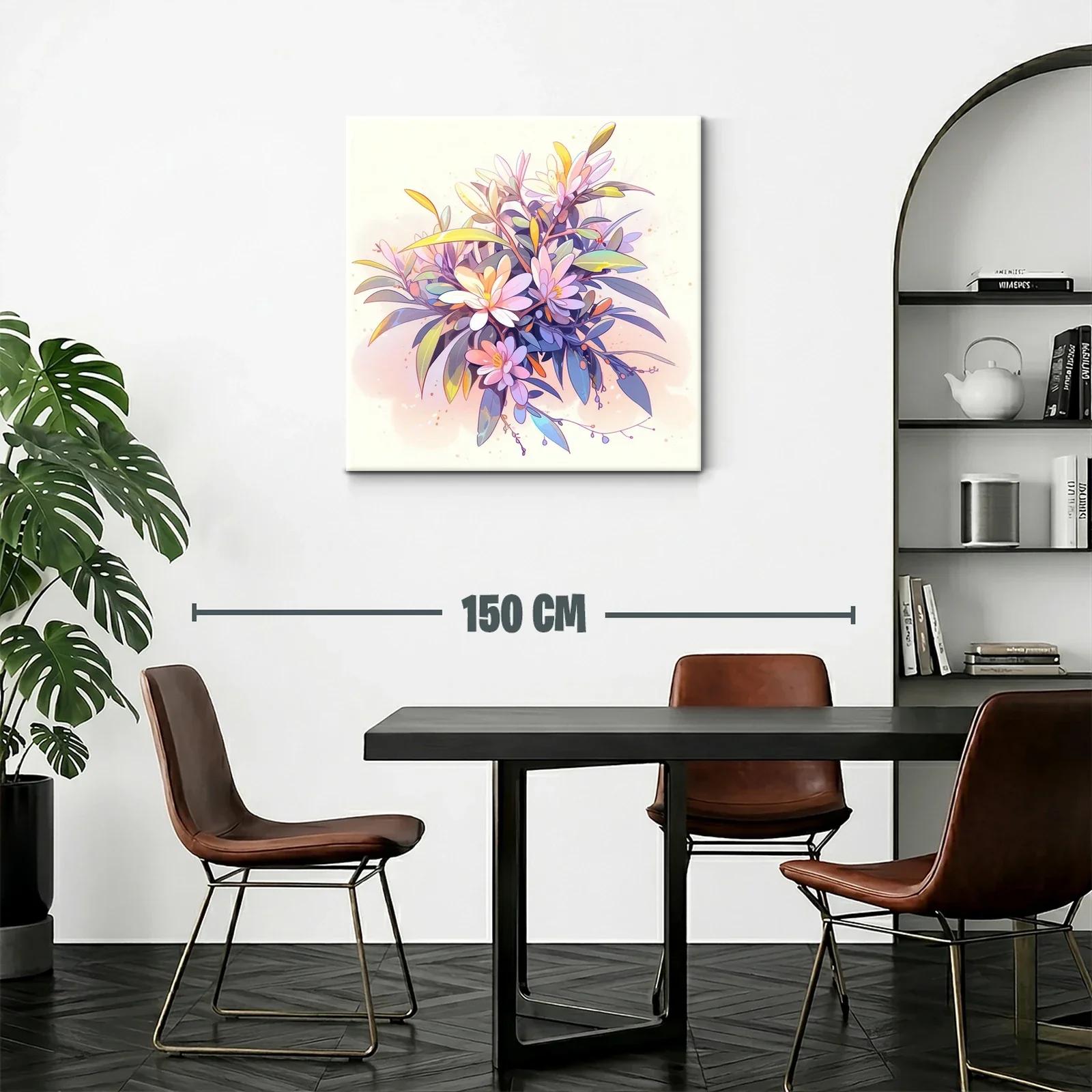 Cuadro floral con tonos suaves y delicados detalles en pastel — miniatura 2
