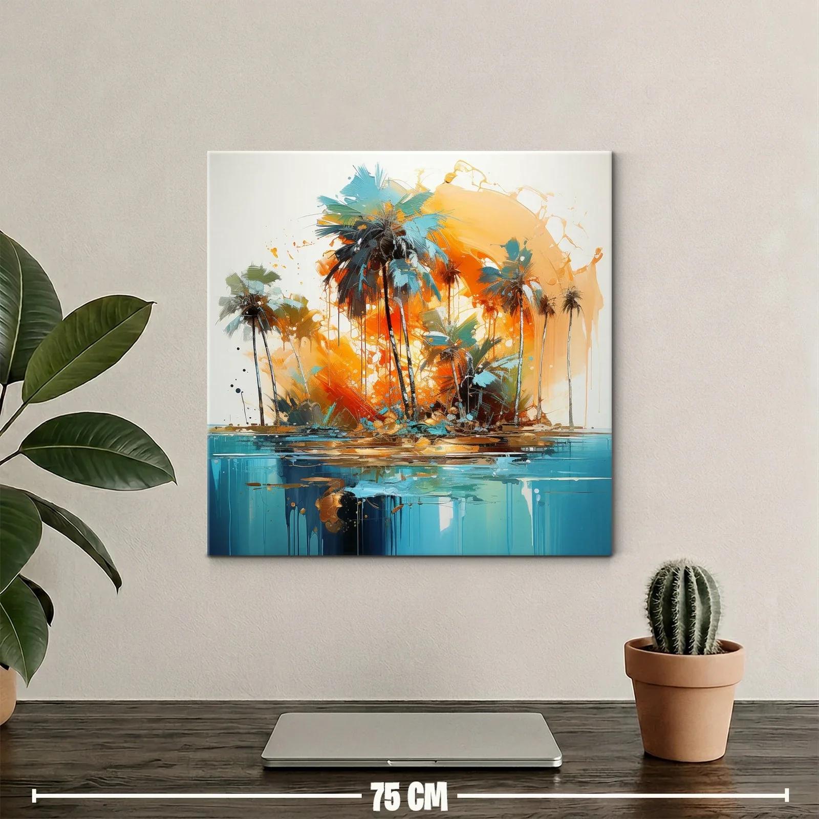 Palmeras tropicales con vibrantes tonos cálidos y fríos — miniatura 2