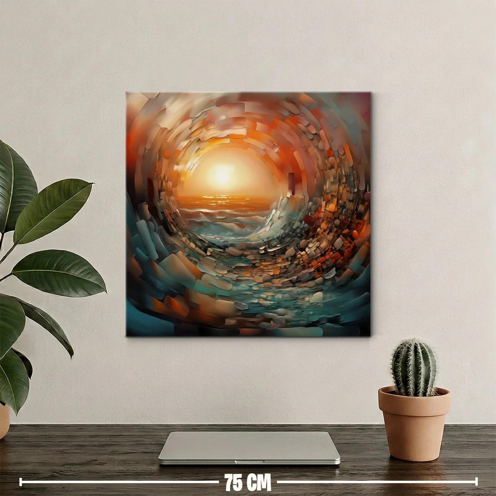Atardecer abstracto con vibrantes tonos cálidos y fríos — miniatura 2