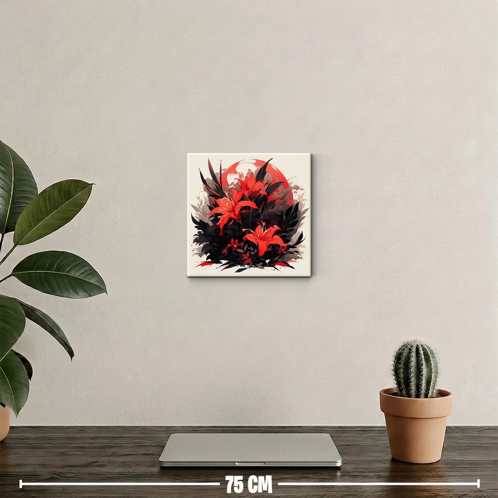 Flores rojas vibrantes con fondo oscuro y detalles sutiles — miniatura 2