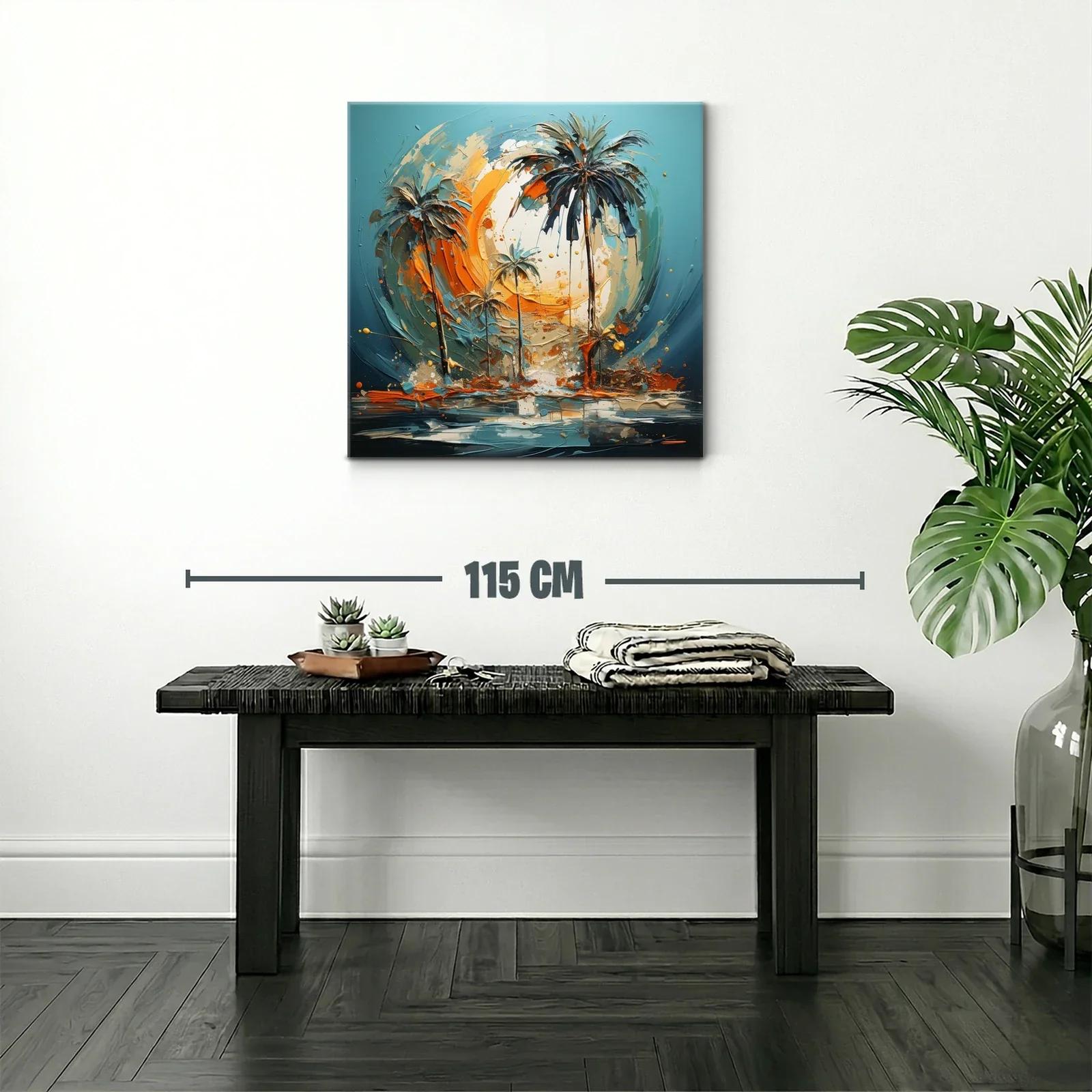Palmeras vibrantes al atardecer en paisaje tropical — miniatura 2