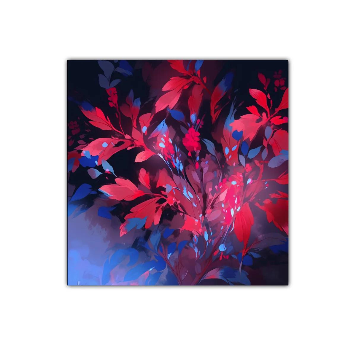 Cuadro decorativo con atrevidas flores rojas y azules — imagen principal