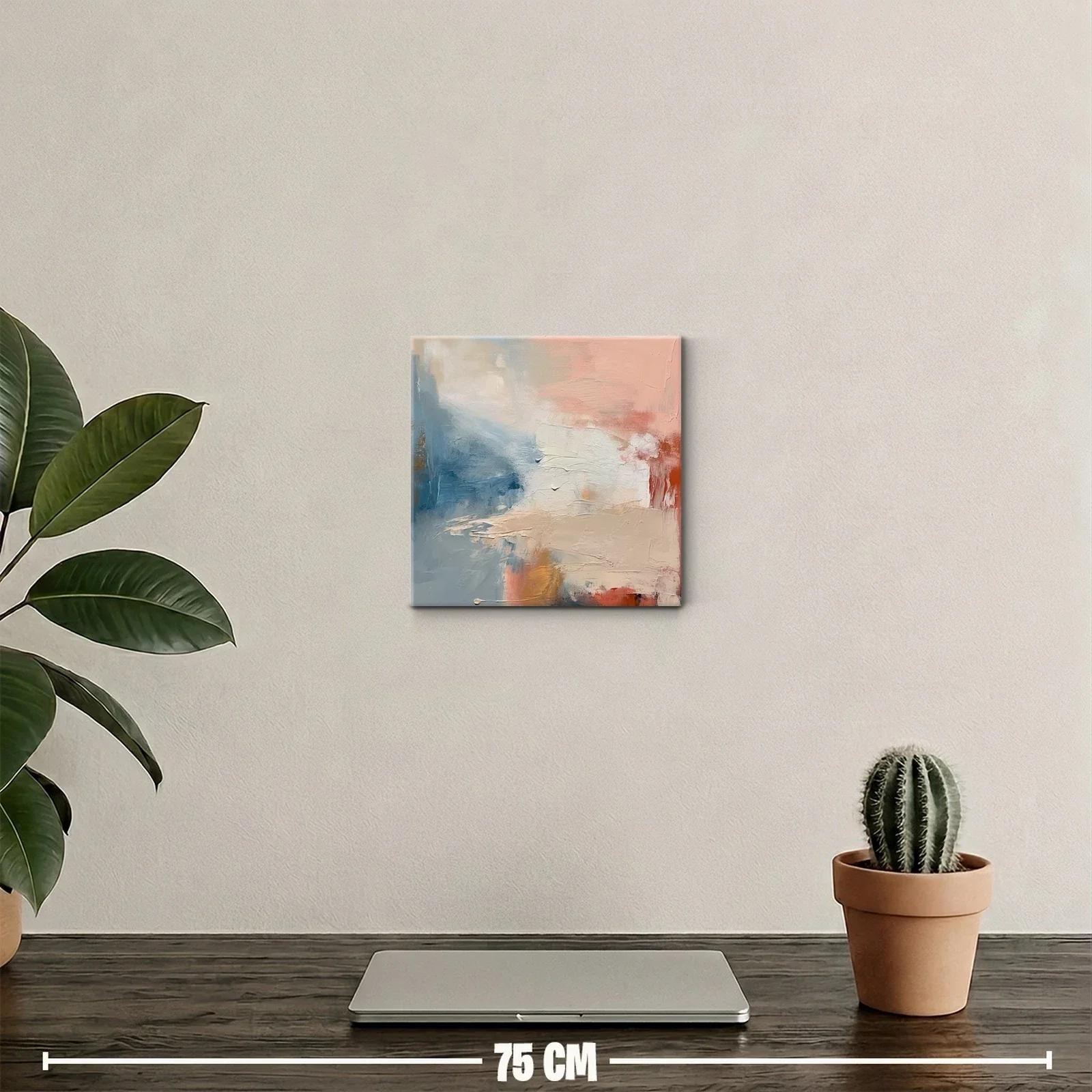 Cuadro abstracto con tonos suaves y cálidos para decoración moderna — miniatura 2