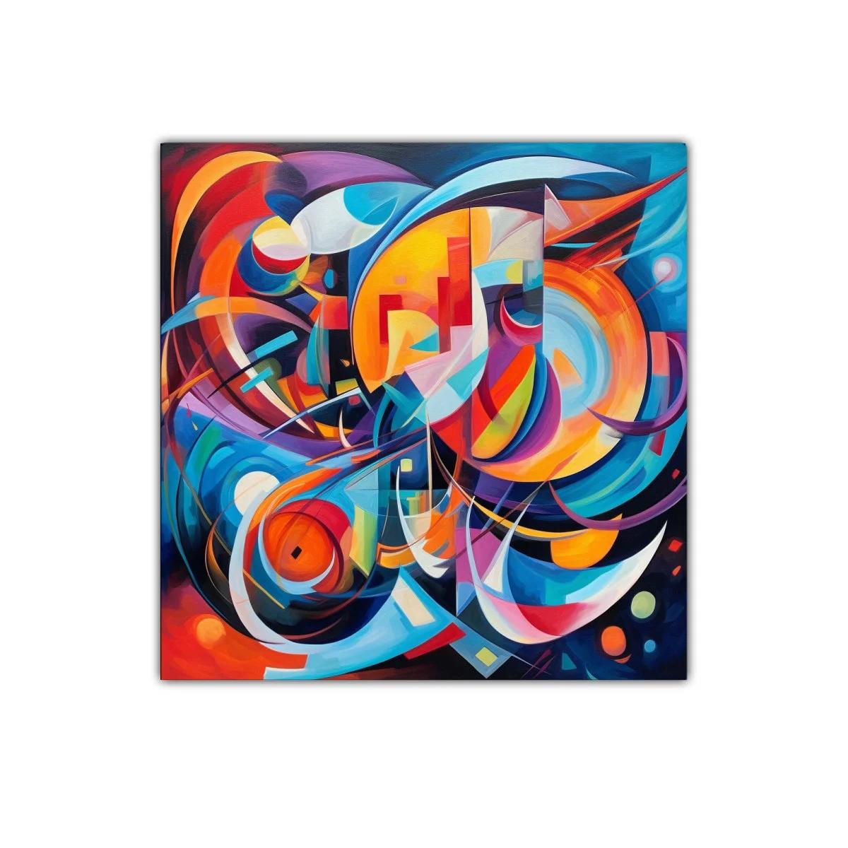 Composición abstracta con formas y colores vibrantes