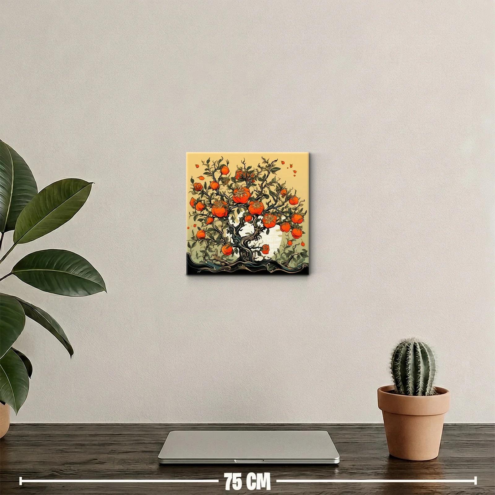 Árbol ornamental con frutos naranja vibrante y follaje detallado — miniatura 2