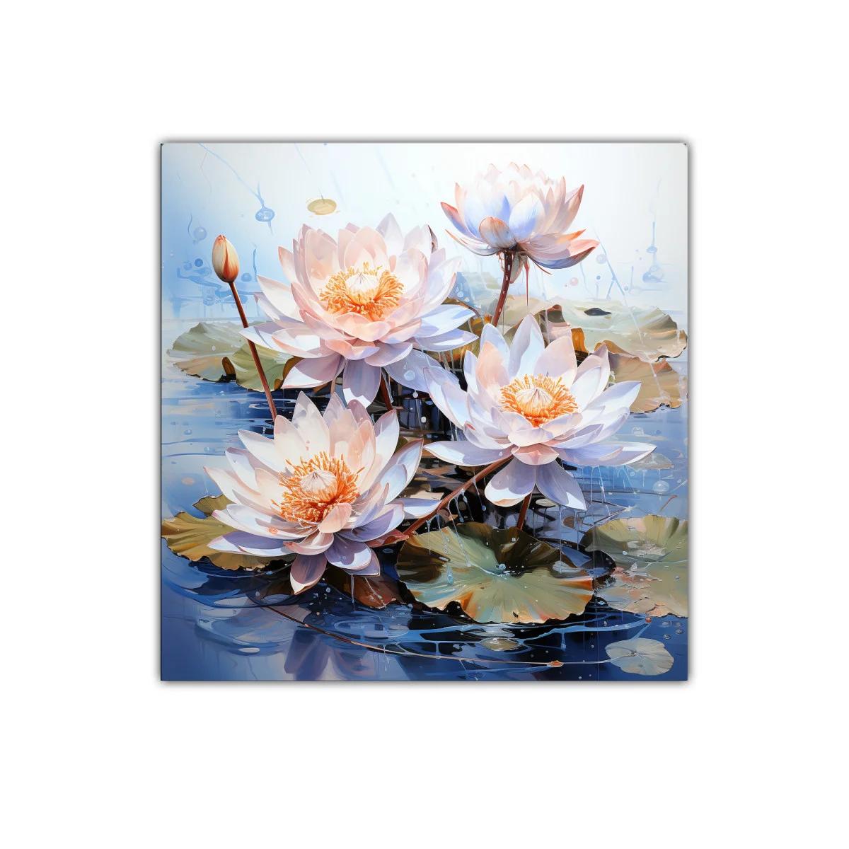 Flores de Loto en Agua con Tonos Suaves y Detallados — imagen principal