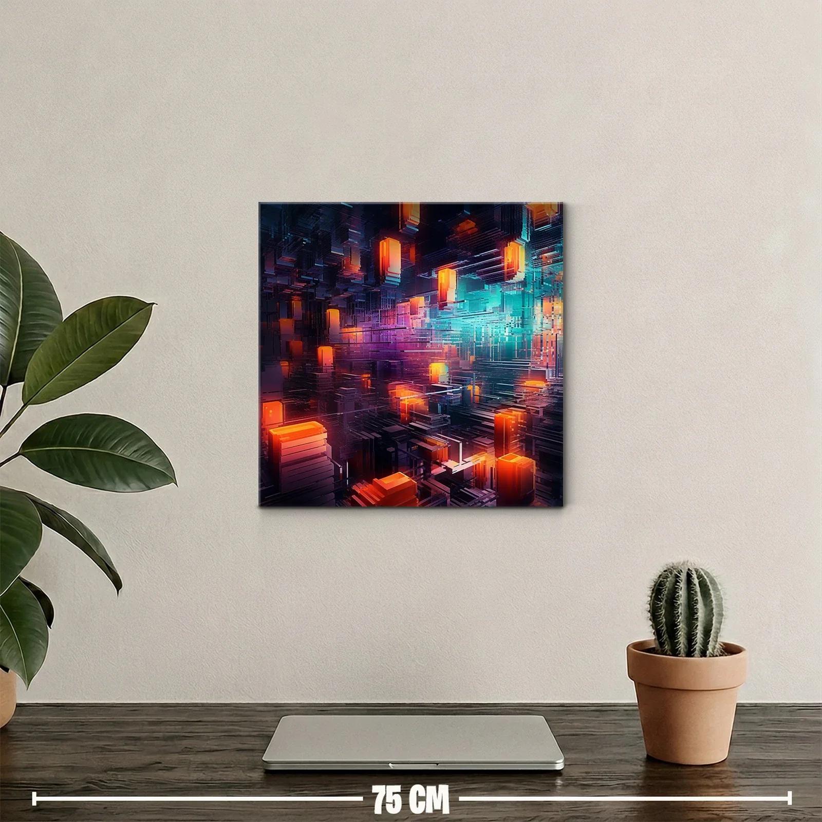 Composición abstracta con luces cálidas y tonos fríos contrastantes — miniatura 2