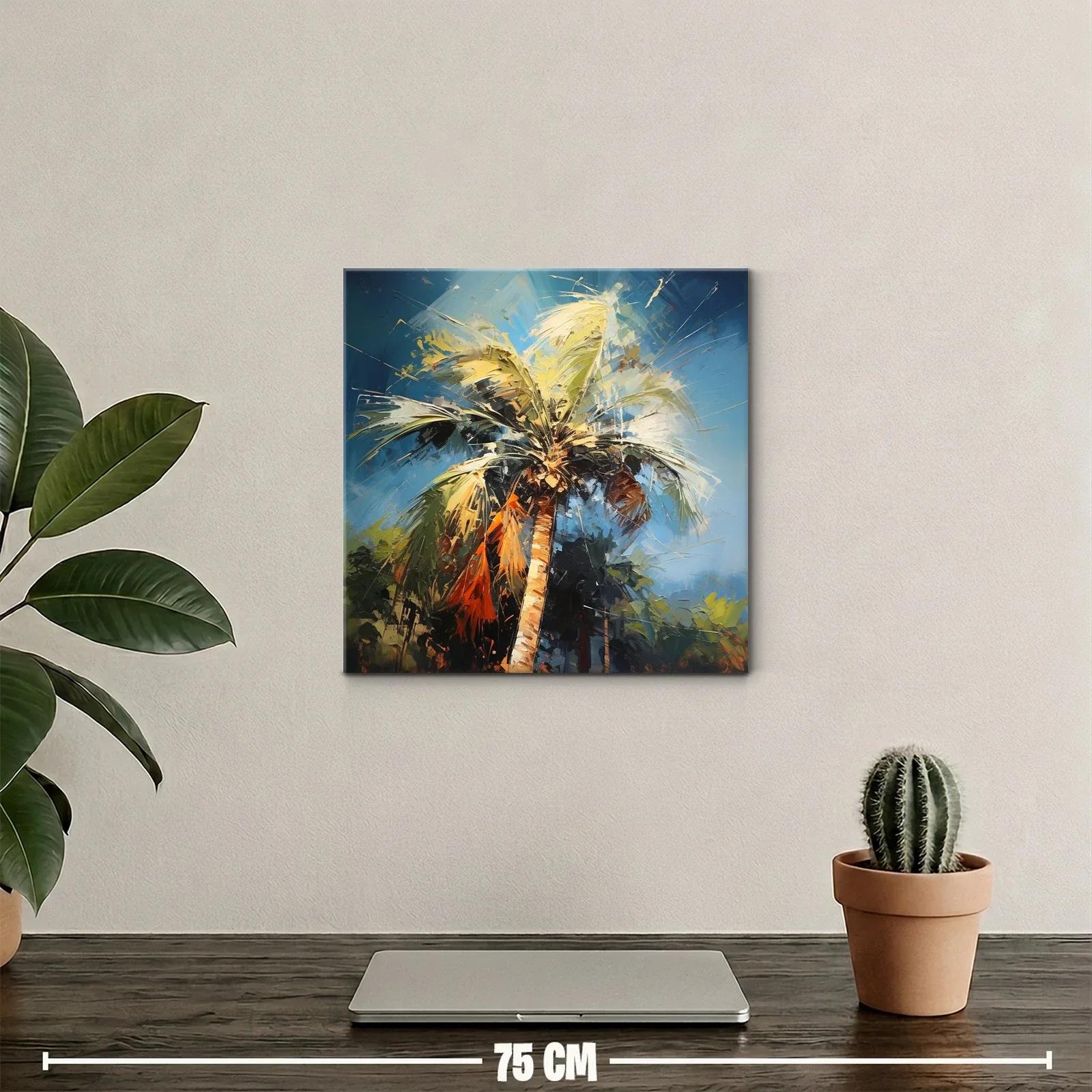 Palmera vibrante con cielo azul y luces cálidas — miniatura 2