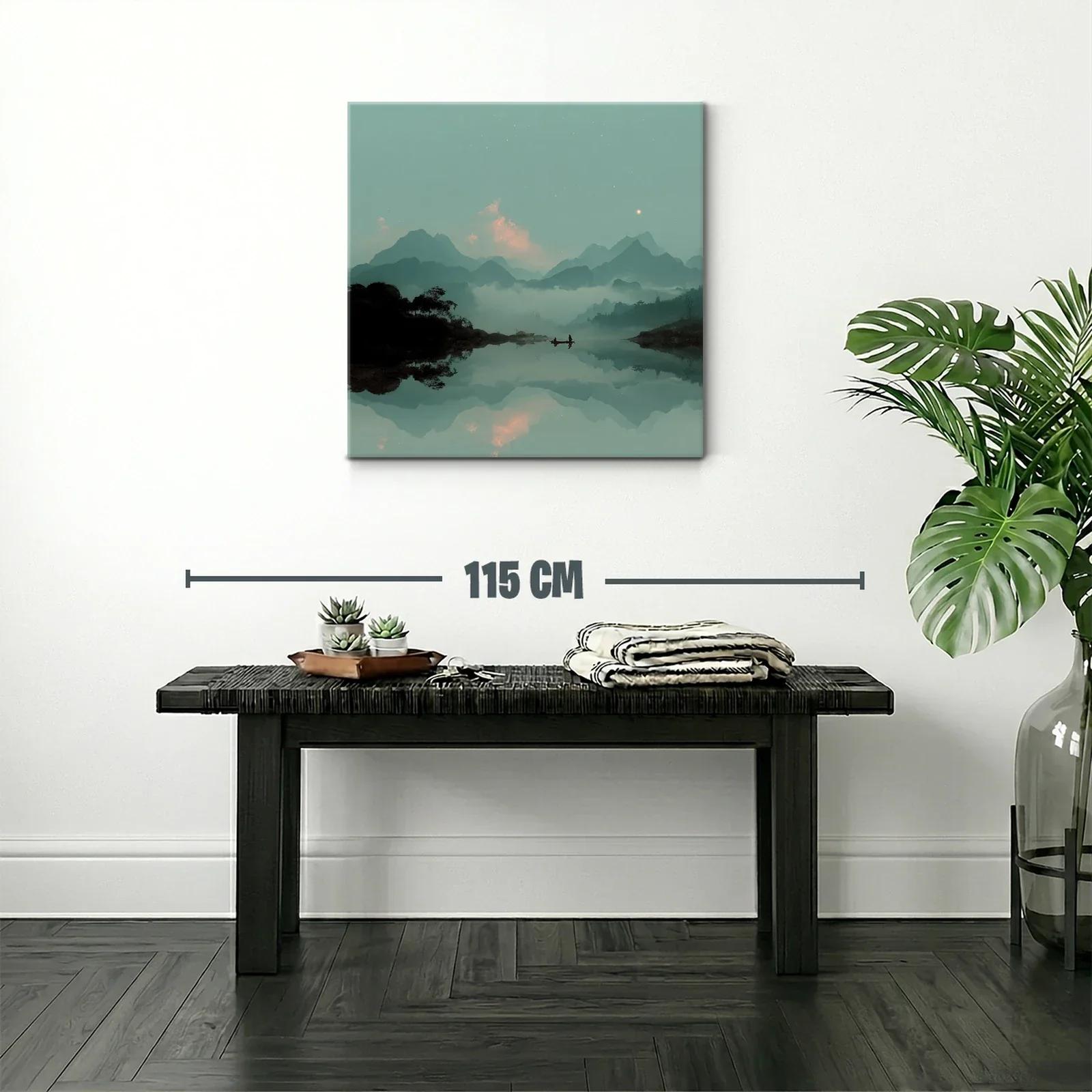 Paisaje de Montañas con Reflejo en Agua Tranquila — miniatura 2
