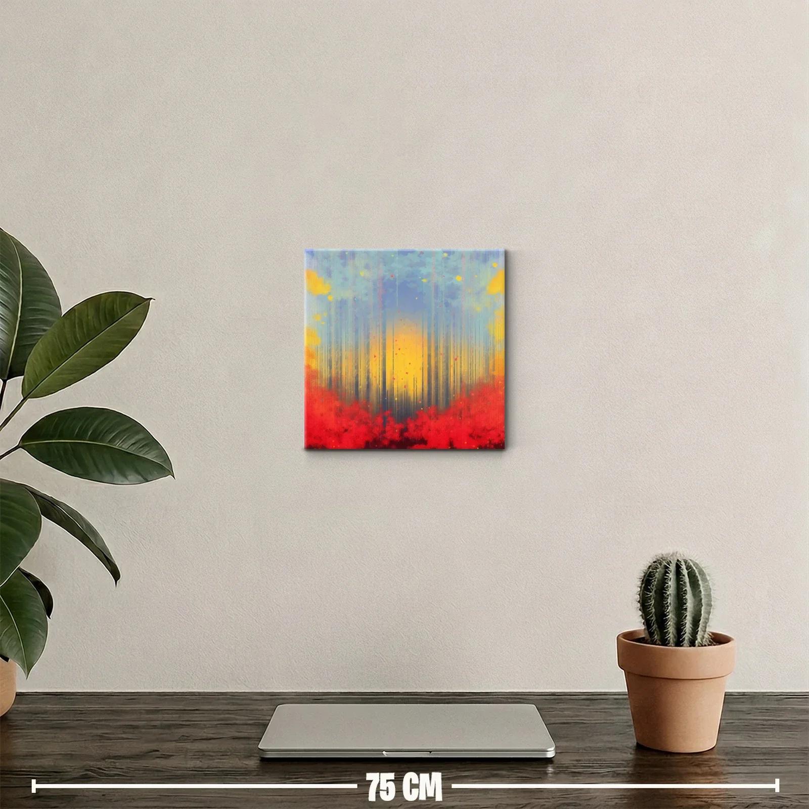 Bosque abstracto con tonos cálidos y fríos en armonía — miniatura 2