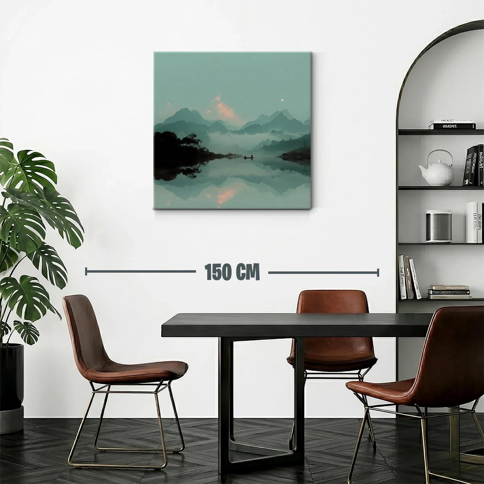 Paisaje de Montañas con Reflejo en Agua Tranquila — miniatura 2